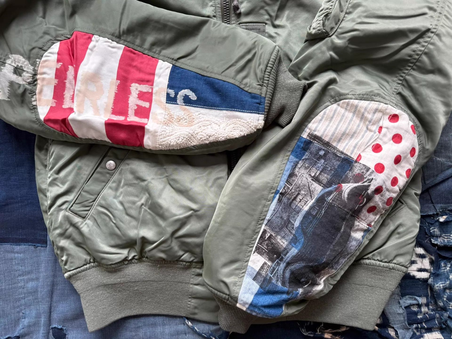 Visvim Visvim 19SS Thorson JKT Collage MA1 Olive 3 (Worn, Accs) Size US L / EU 52-54 / 3 - 4 Thumbnail