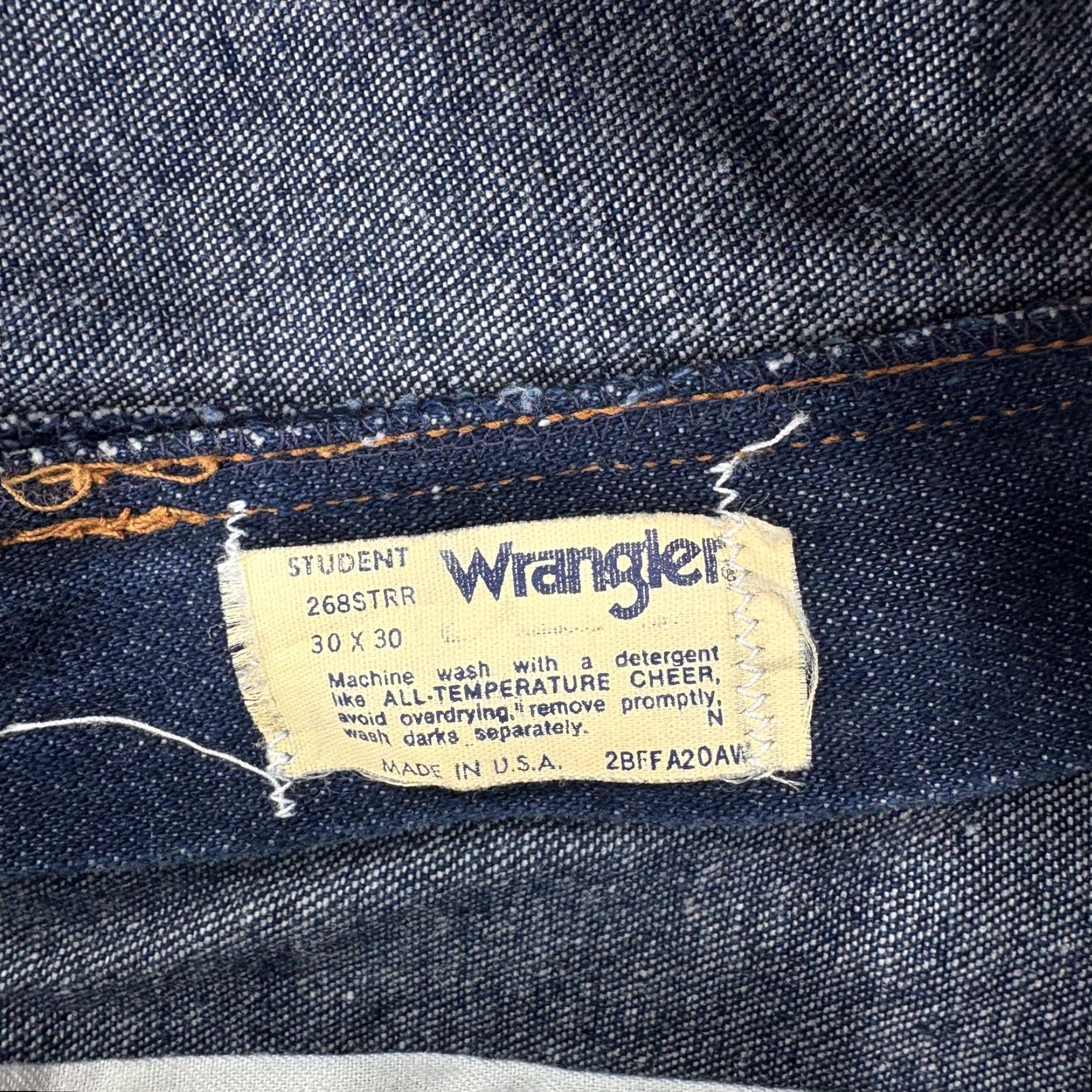 Wrangler VINTAGE Wrangler Jeans Mens 30x30 Blue Tripoli Straight Leg USA 80s NWT Size US 30 / EU 46 - 5 Thumbnail