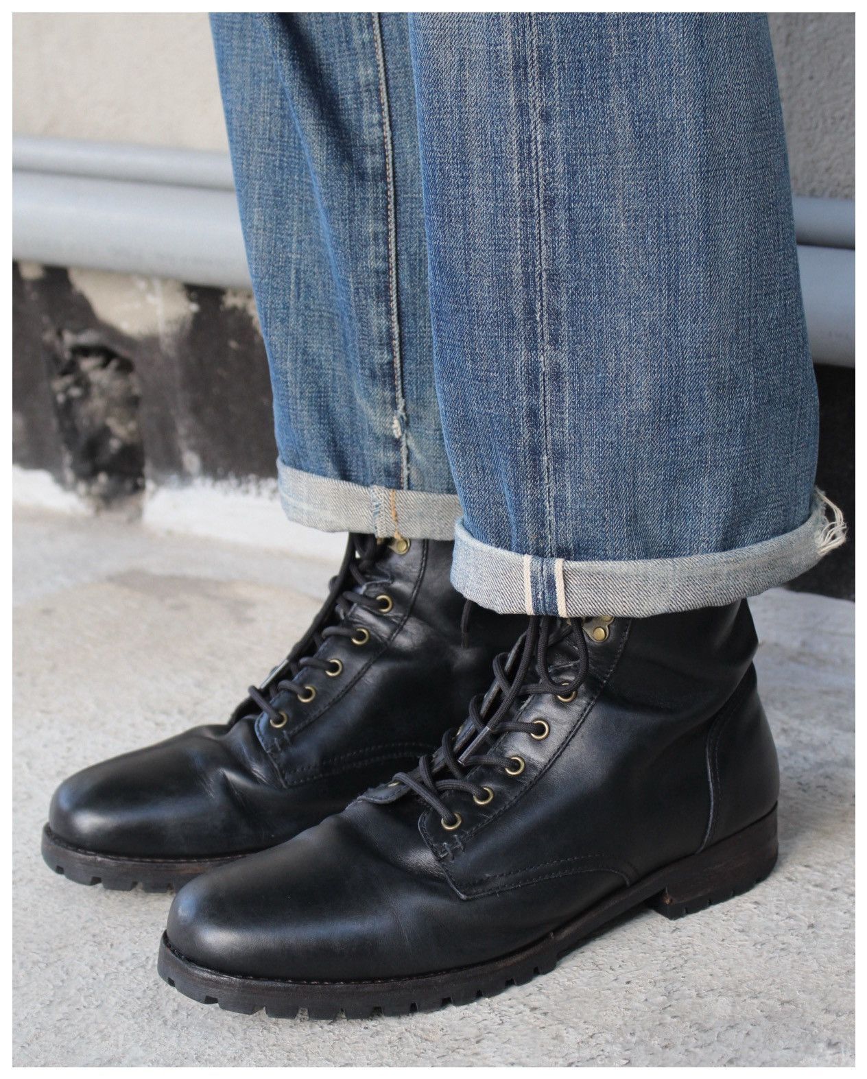 Japanese Brand SS2019 RENOM PARIS LEATHER WORK BOOTS Size US 8 / EU 41 - 6 Thumbnail