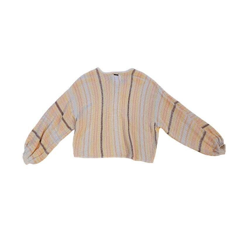 Designer Billa Bong Cropped Knit Sweater - Striped Yellow SZ M Size M / US 6-8 / IT 42-44 - 5 Thumbnail