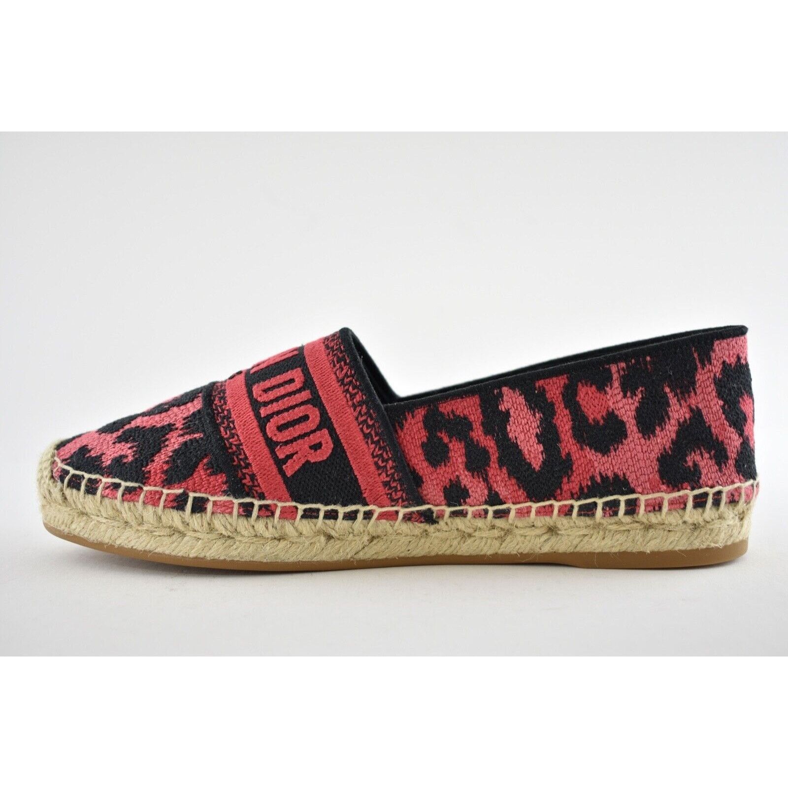 Dior Granville Leopard Pop D Logo Embroidered Espadrille Flat 39 Size US 9 / IT 39 - 7 Thumbnail