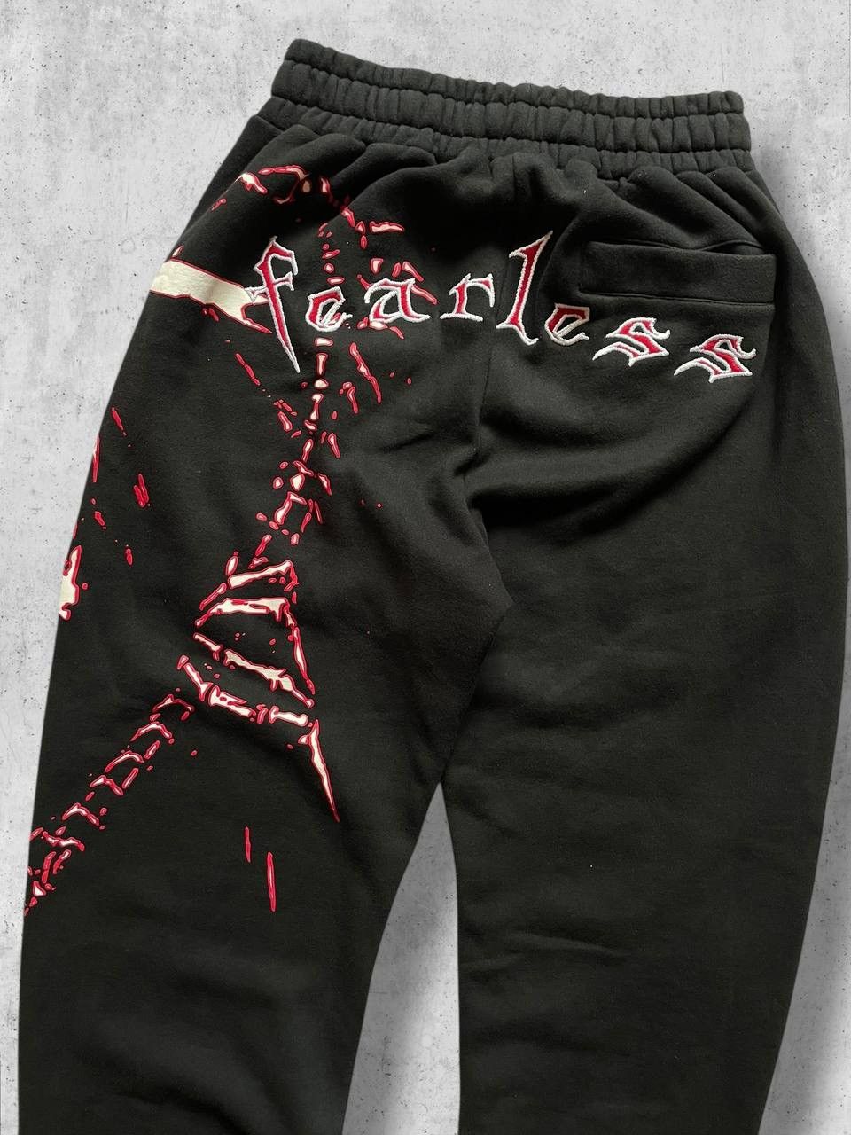 Vintage Fearless SKULL vintage sweatpants track heavy cott baggy y2k Size US 34 / EU 50 - 9 Thumbnail