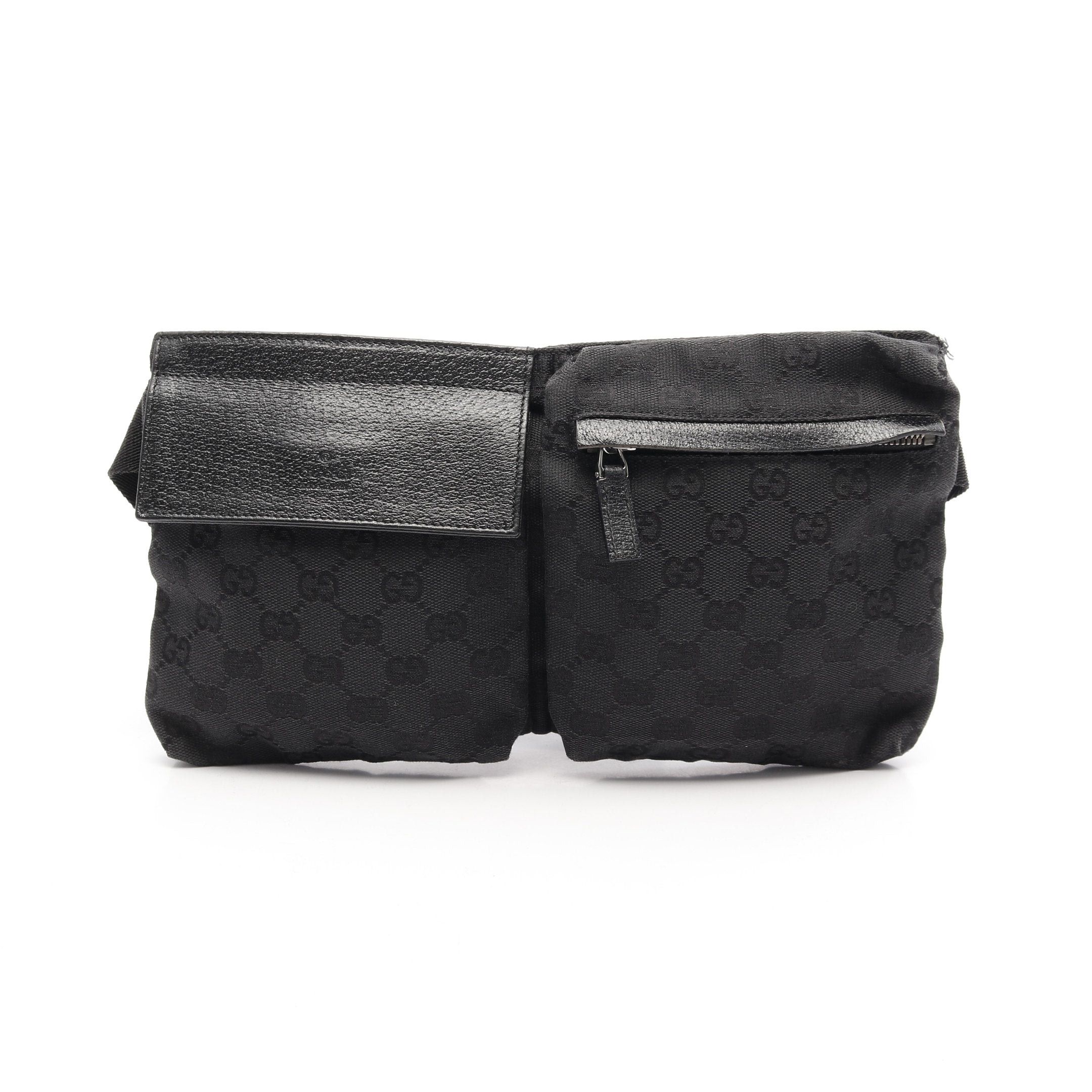 Gucci Gucci Body Bag Waist Canvas Leather Black Size ONE SIZE - 1 Thumbnail