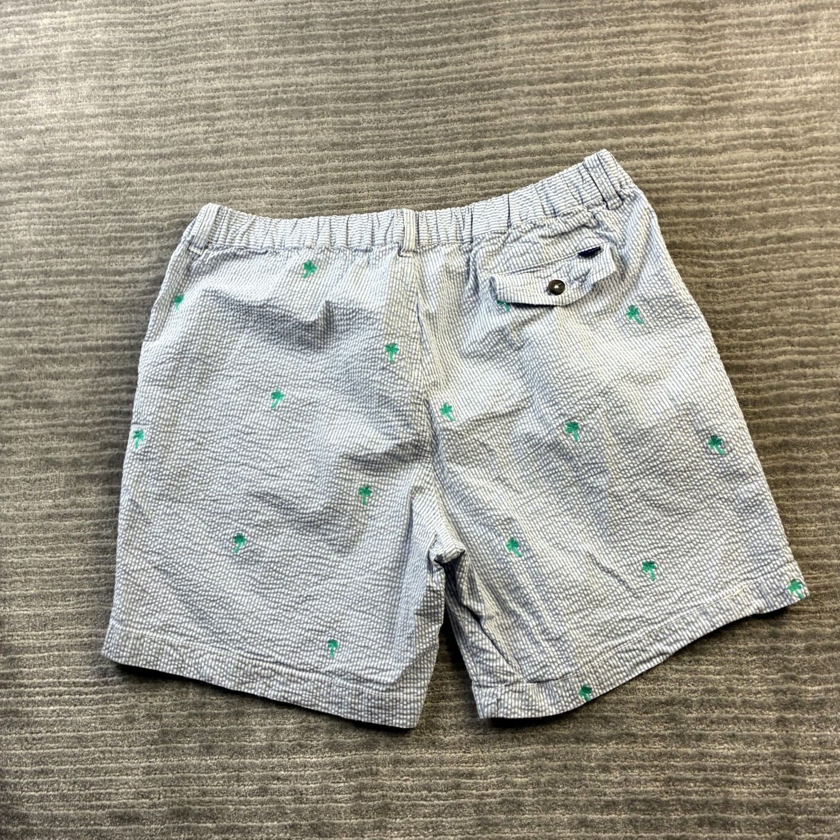 Chubbies Chubbies Everywhere Shorts XL Blue 7” Seersucker All Over Print Chino Casual Mens Bags Pockets Drawstring Elastic Waist 7 In Inseam Size US 36 / EU 52 - 2 Thumbnail