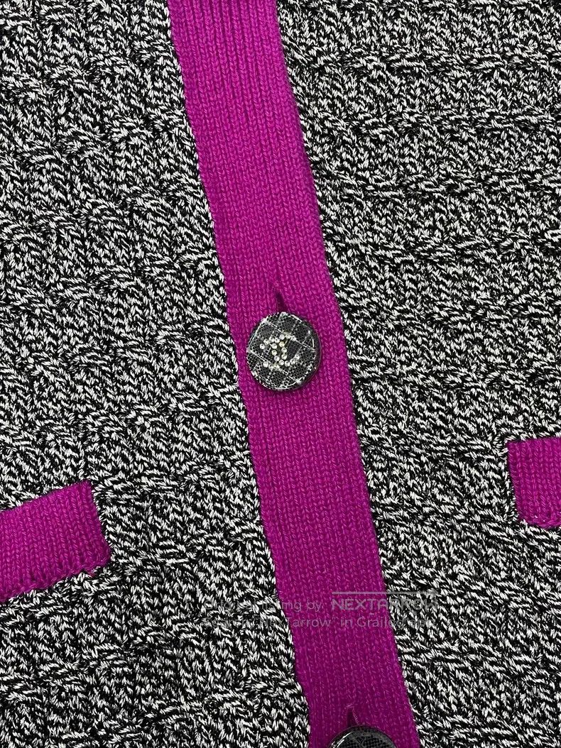 Chanel Chanel Black stitching pink sequin stitching knitted cardi Size XS / US 0-2 / IT 36-38 - 2 Thumbnail