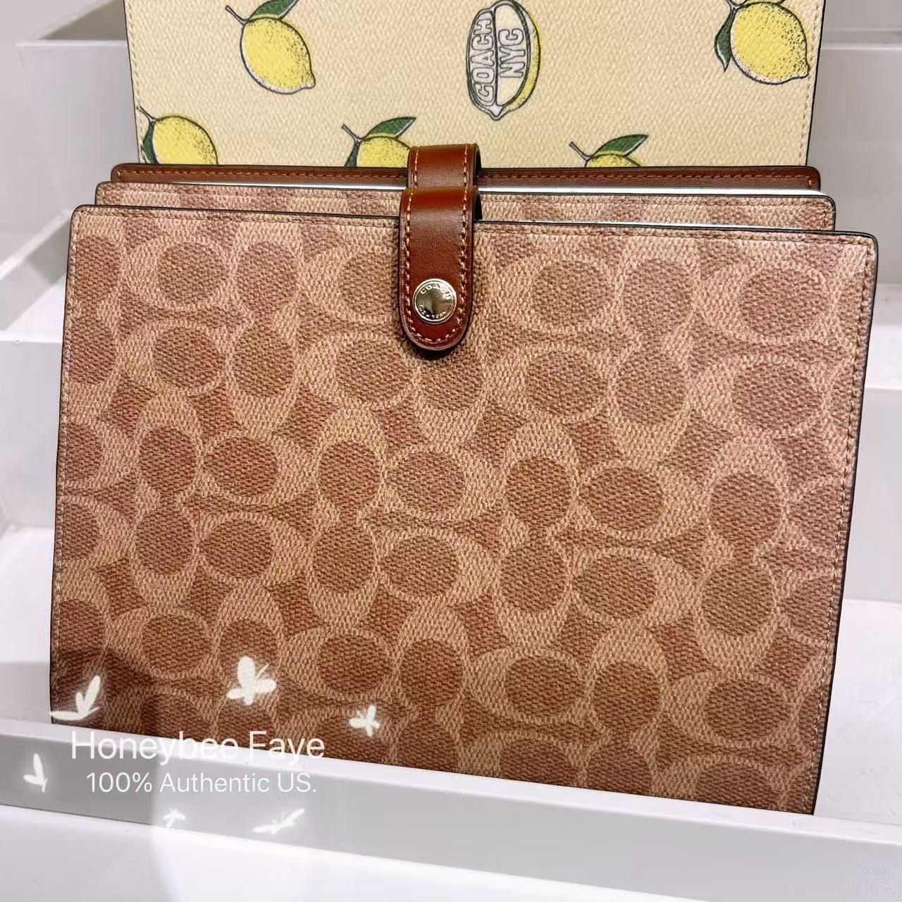 Coach NWT Coach Notebook In Signature Canvas CZ198 Tan/brown Size ONE SIZE - 1 Thumbnail