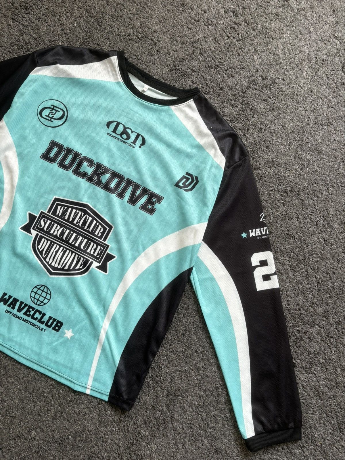 Japanese Brand Duckdive waveclub racing culture unisex blue black jersey Size US M / EU 48-50 / 2 - 2 Thumbnail