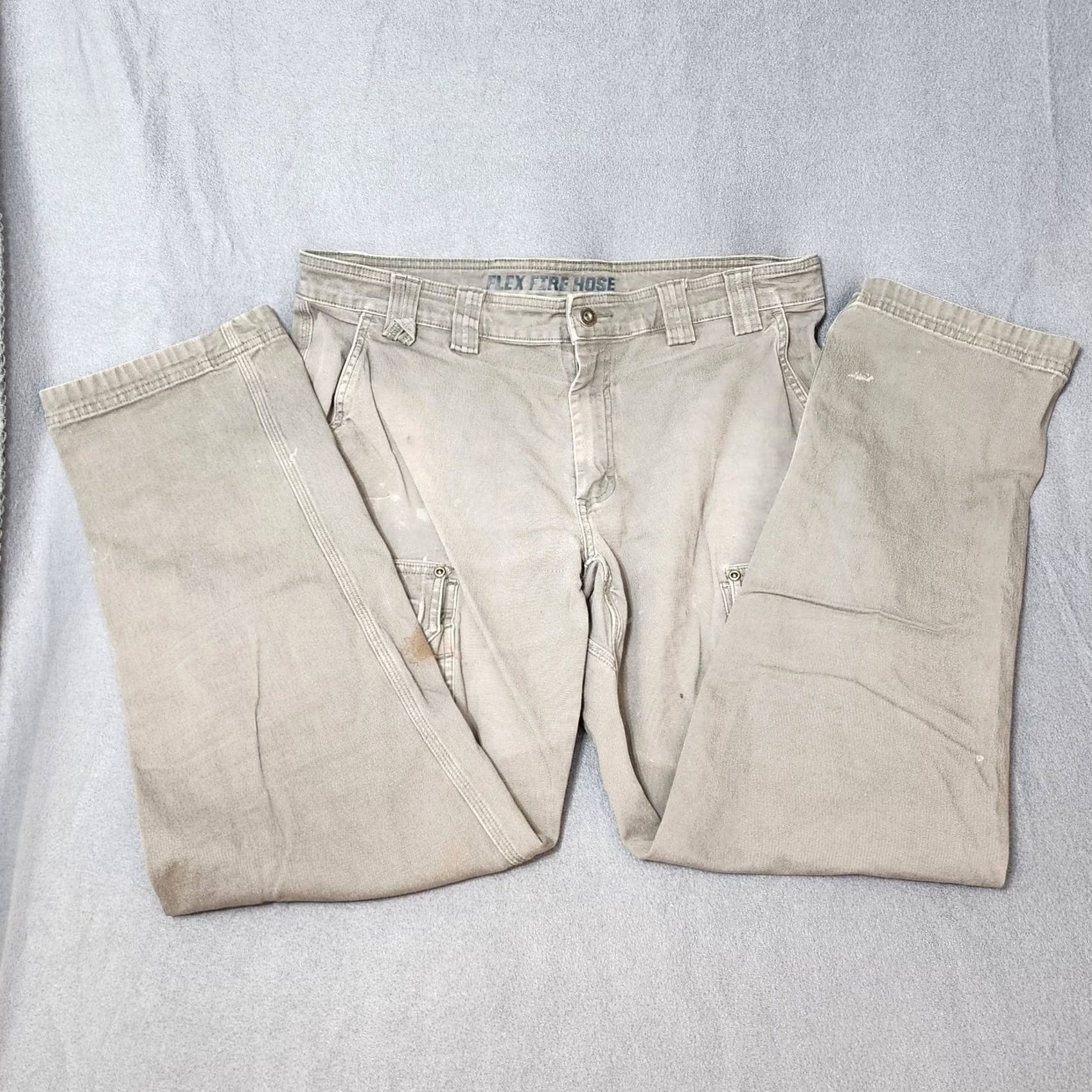 Duluth Trading Company Duluth Trading Mens Pants 36x30 Flex Fire Hose Cargo Painter Workwear Gray Front Flat cargo Straight Mens Size US 36 / EU 52 - 6 Thumbnail