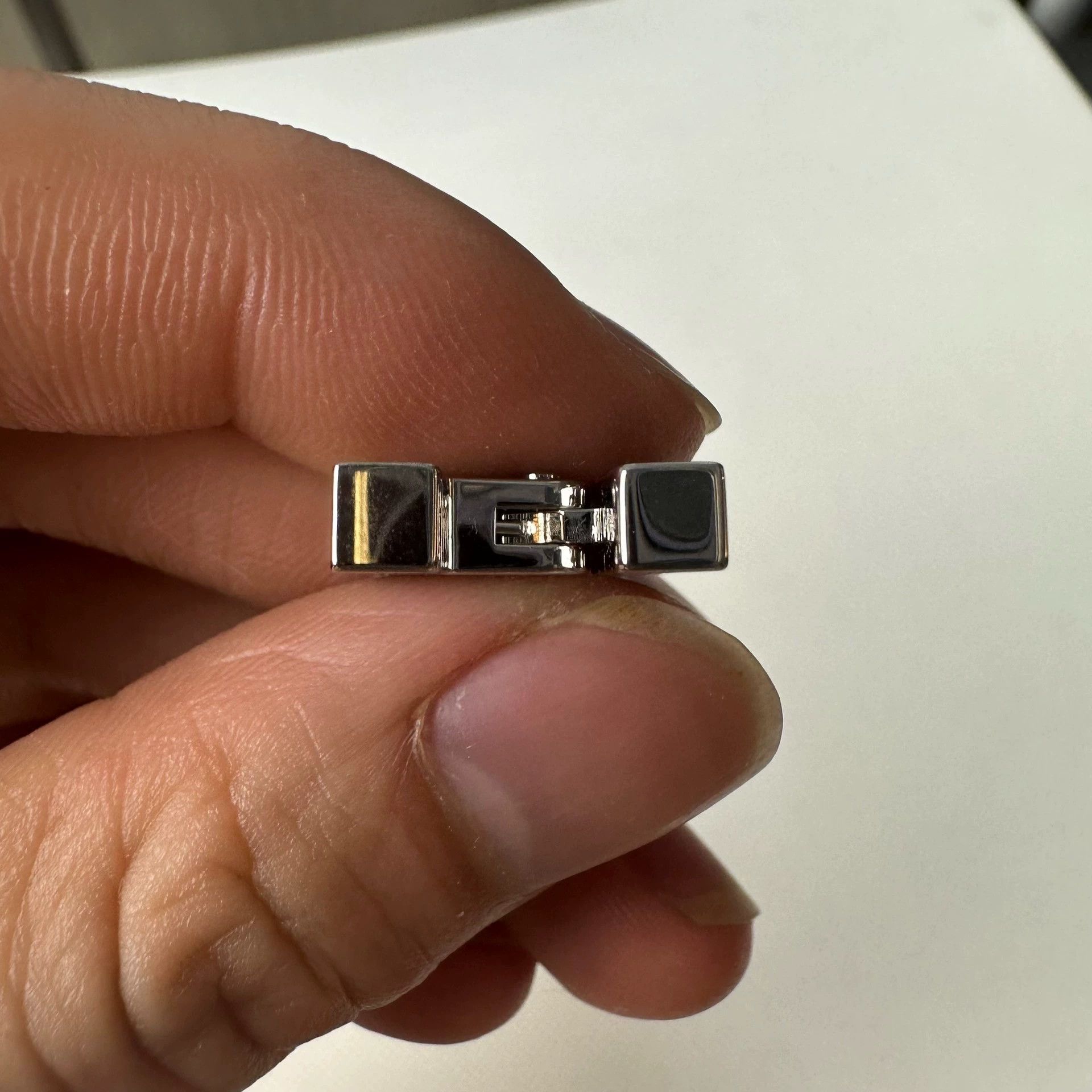 Hermes HERMES Geometric Metal Earrings Men's Black Size ONE SIZE - 6 Thumbnail