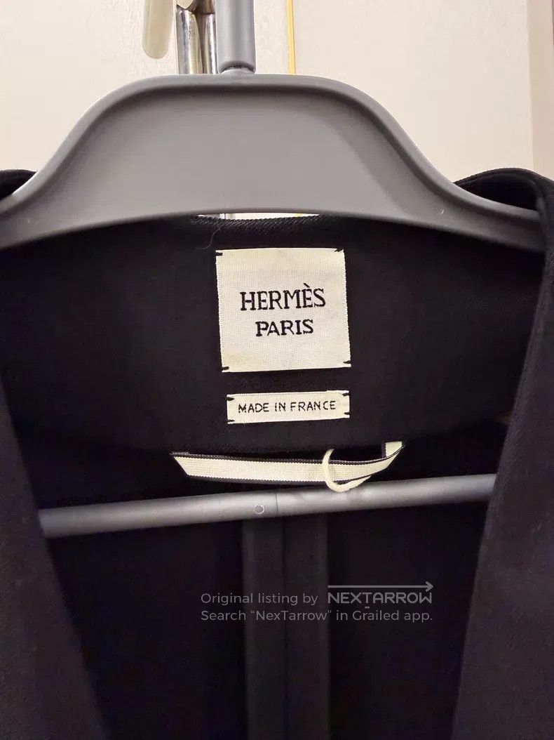 Hermes Hermes Leather Patch Belted Long Trench Coat - Linen Fabri Size XS / US 0-2 / IT 36-38 - 2 Thumbnail