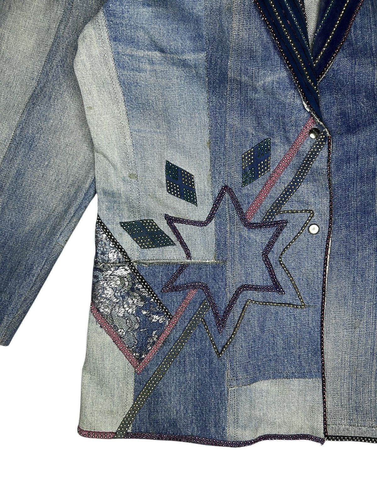 Roberto Cavalli 80s Patchwork Denim Blazer Size S / US 4 / IT 40 - 3 Thumbnail