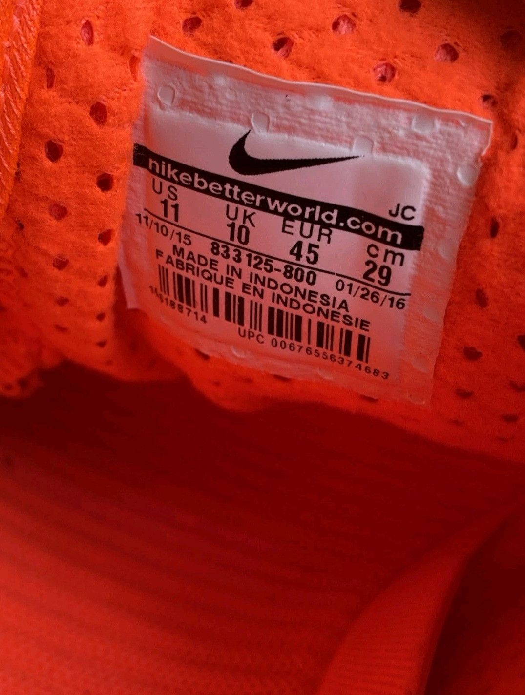 Nike VNDS Nike Roshe One Hyperfuse BR Orange Size 11 Men Size US 11 / EU 44 - 7 Thumbnail