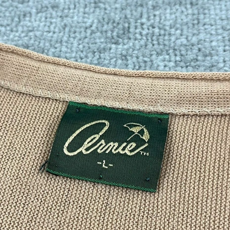 Vintage ARNOLD PALMER Cardigan Sweater Men L Brown V-Neck Vintage Old Money Cobain Shirt? Size US L / EU 52-54 / 3 - 2 Thumbnail