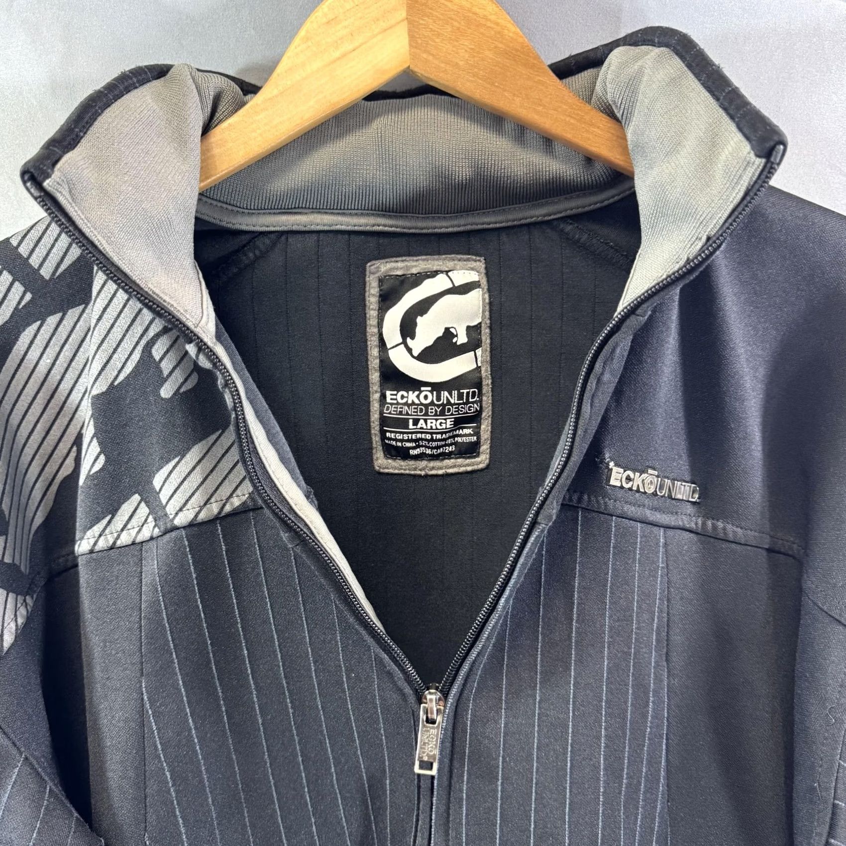 Ecko Unltd. Ecko Unltd Jacket Mens Large Black Full Zip Hooded Pockets Streetwear Zip Size US L / EU 52-54 / 3 - 4 Thumbnail