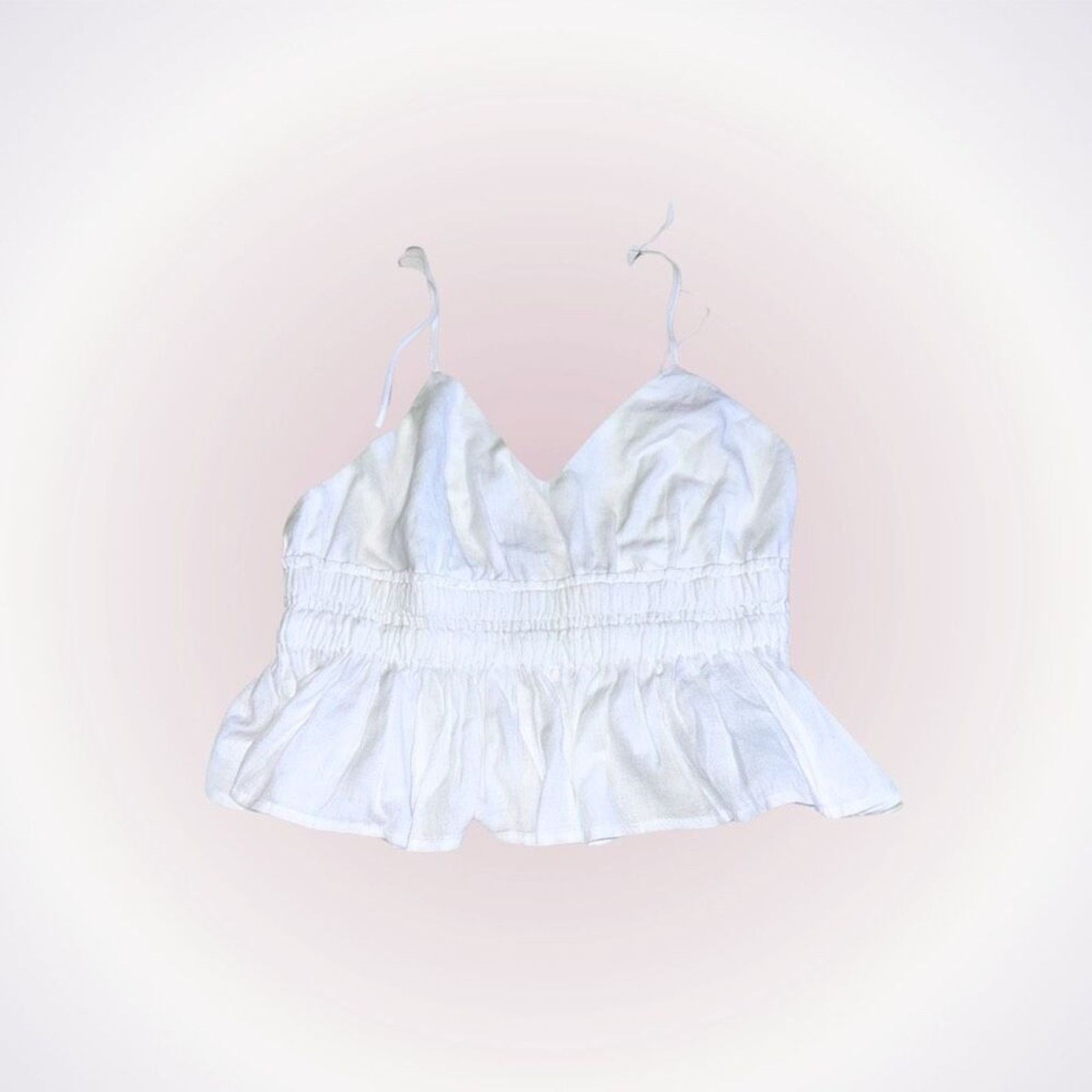 Other Cotton Candy White Peplum Cami Top | Sz S Size S / US 4 / IT 40 - 1 Thumbnail