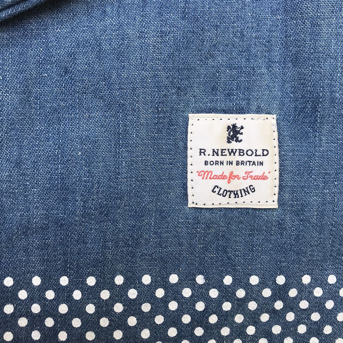Designer × R.Newbold × Vintage R.NEWBOLD Born in Britain long sleeve denim blue polkadot Size US XL / EU 56 / 4 - 6 Thumbnail