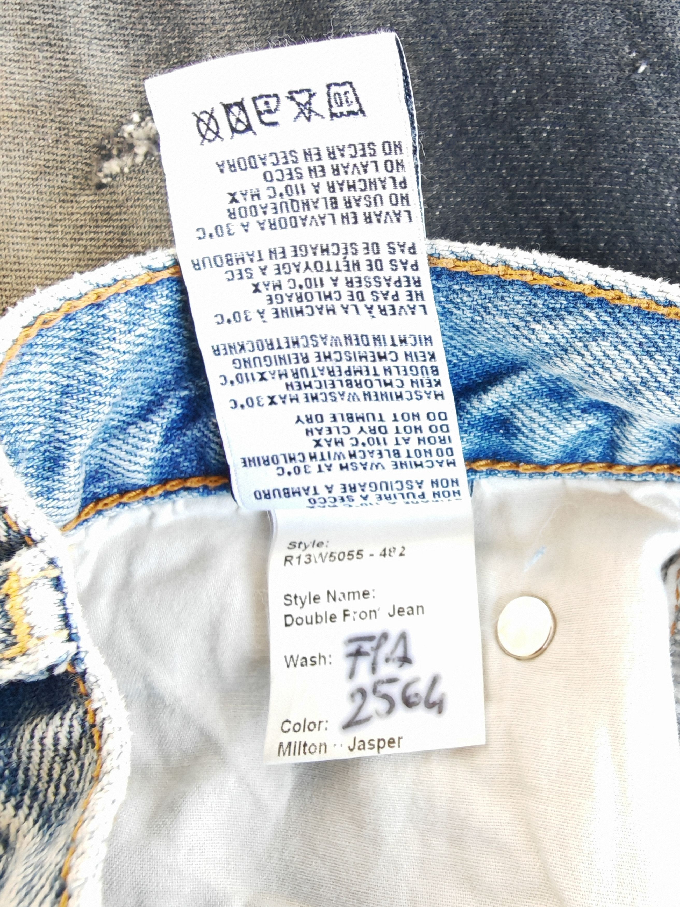 R13 RARE sample "Double Front" Layered Distressed Denim Skirt Size 27" / US 4 / IT 40 - 11 Thumbnail