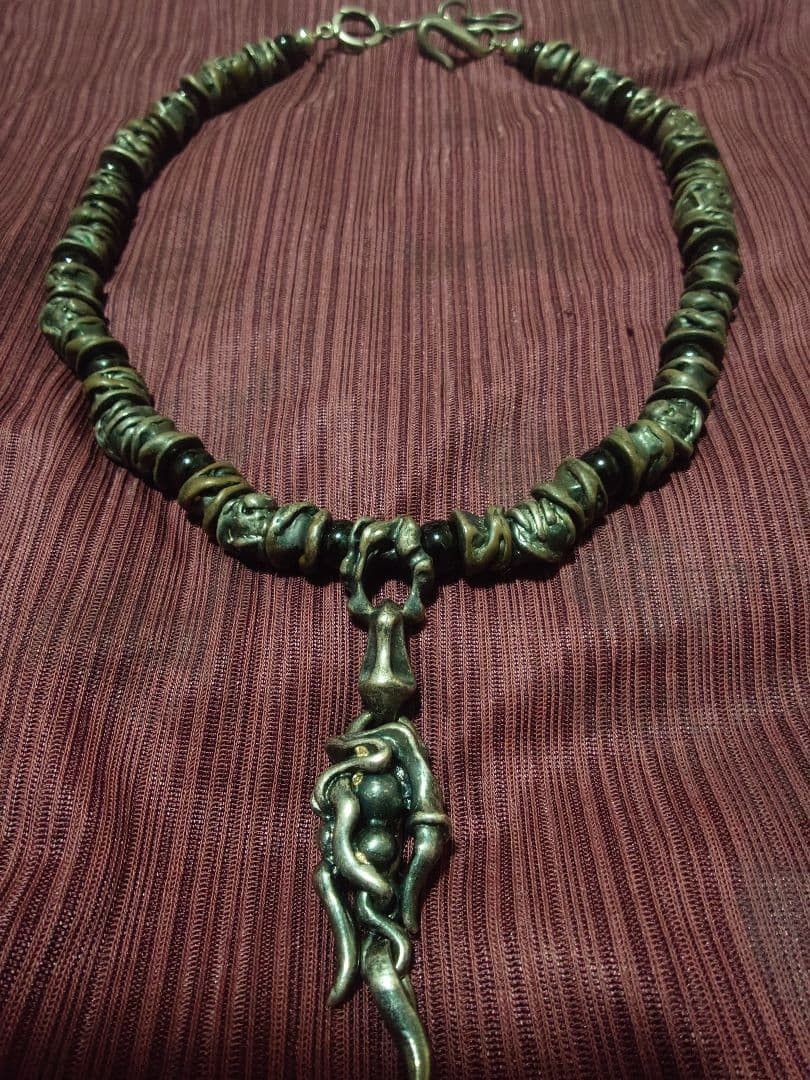 Other Taujan ivory black finish brass onyx choker necklace kmrii Size ONE SIZE - 1 Thumbnail