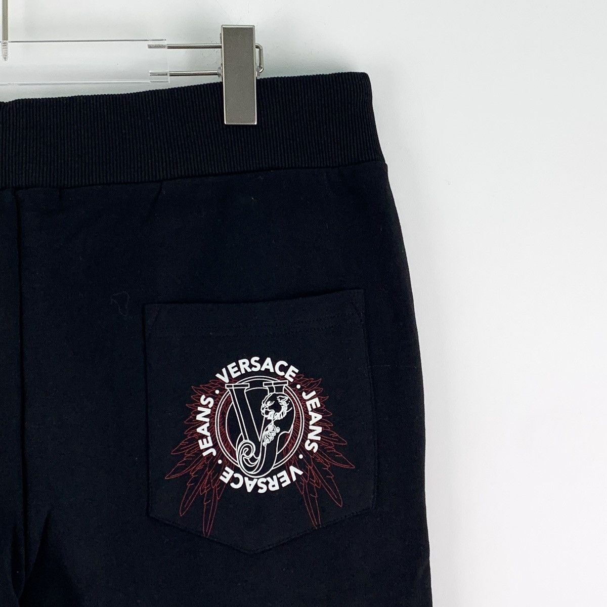 Versace Versace Black Logo Badge Printed Cotton Casual Pants K26WX Size US 36 / EU 52 - 5 Thumbnail