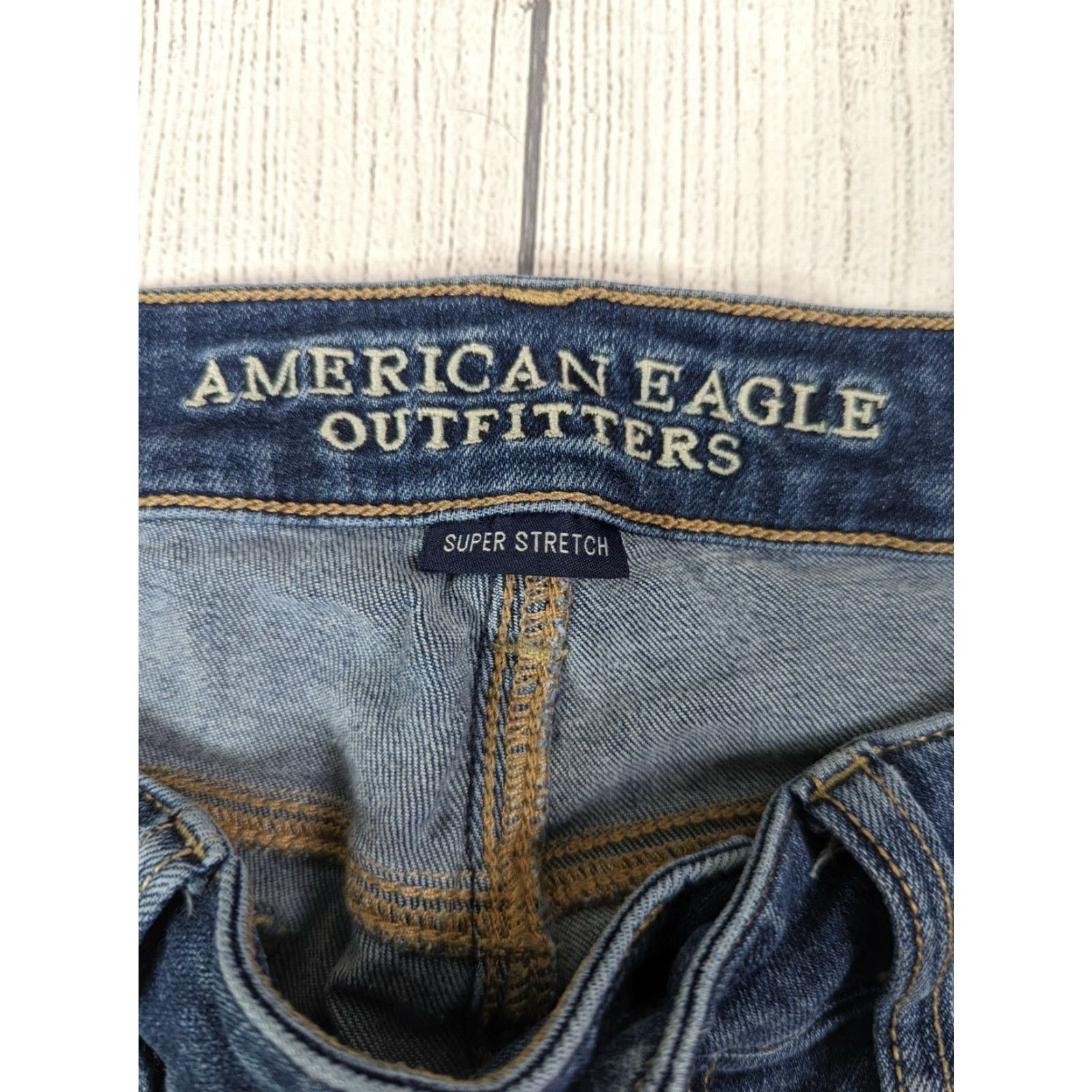 American Eagle Outfitters VINTAGE American Eagle Outfitters Jeans Women's Size 8 Blue Super Stretch Skinny Reg M5J 5-Pocket Design Size 30" / US 8 / IT 44 - 3 Thumbnail