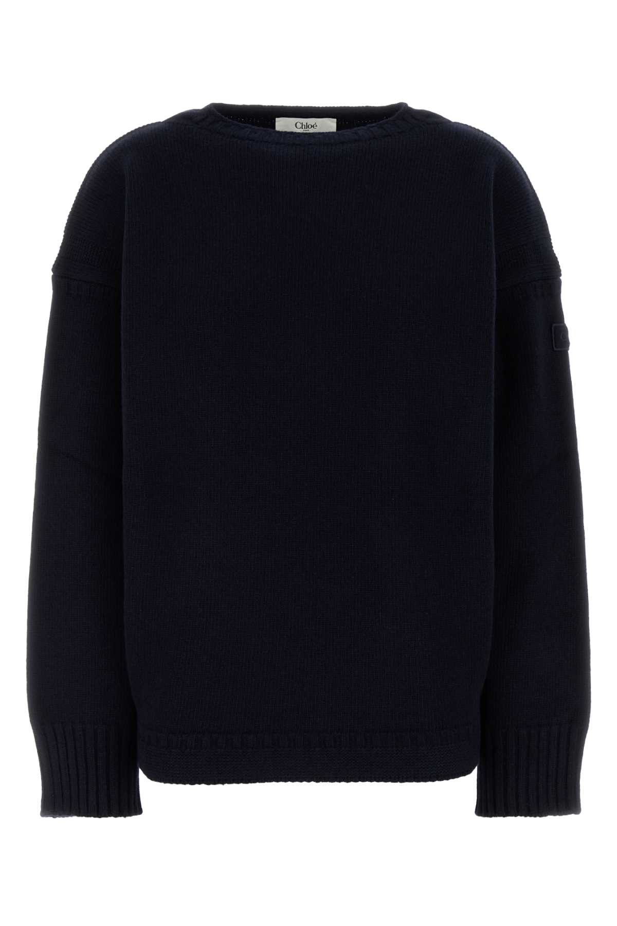 Dark Blue Wool Blend Sweater