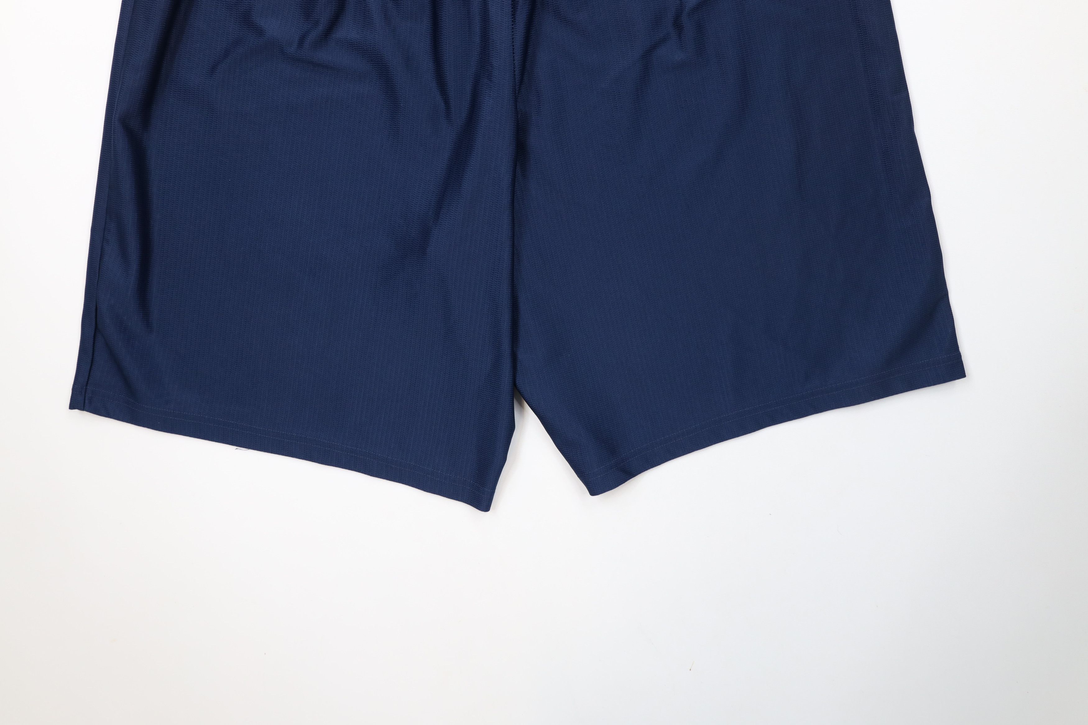 Nike × Vintage Vintage 90s Y2K Nike Scott Mini Swoosh Gym Shorts Navy Blue Size US 38 / EU 54 - 13 Thumbnail