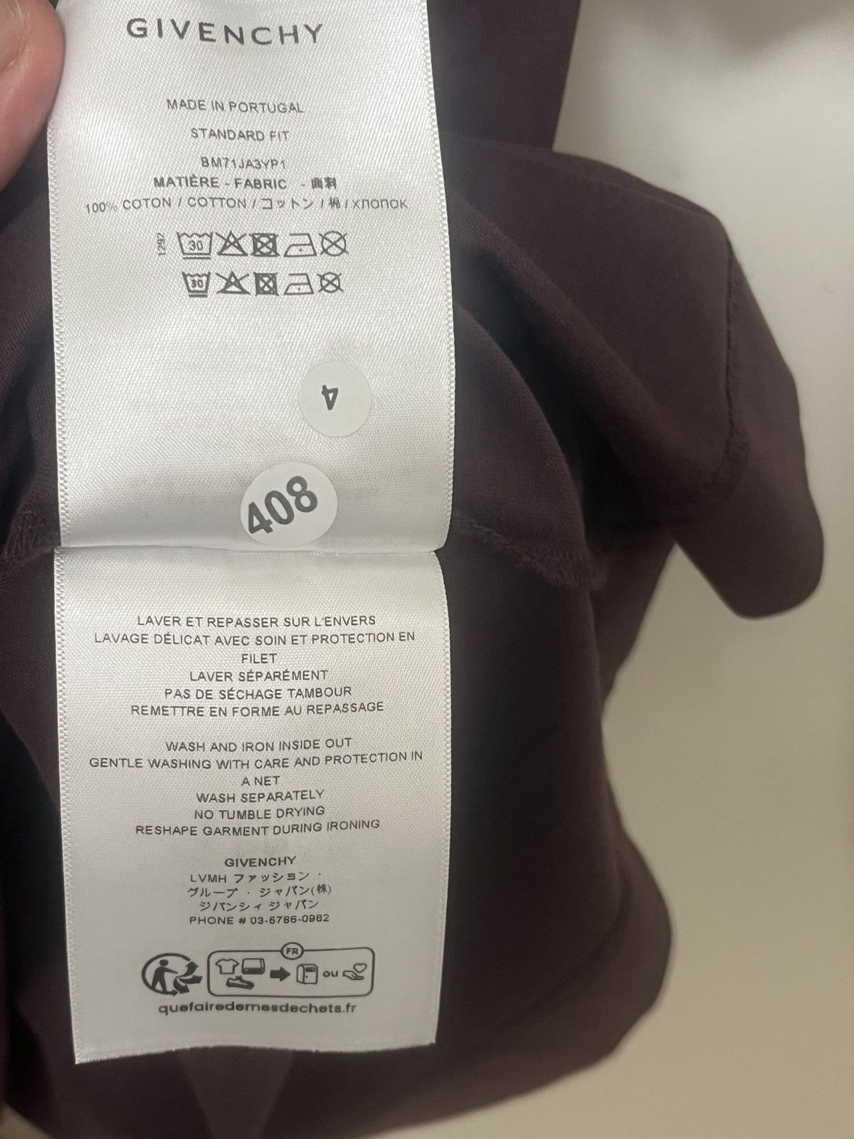 Givenchy Givenchy Burgundy T- Shirt Sz L Size US L / EU 52-54 / 3 - 8 Thumbnail