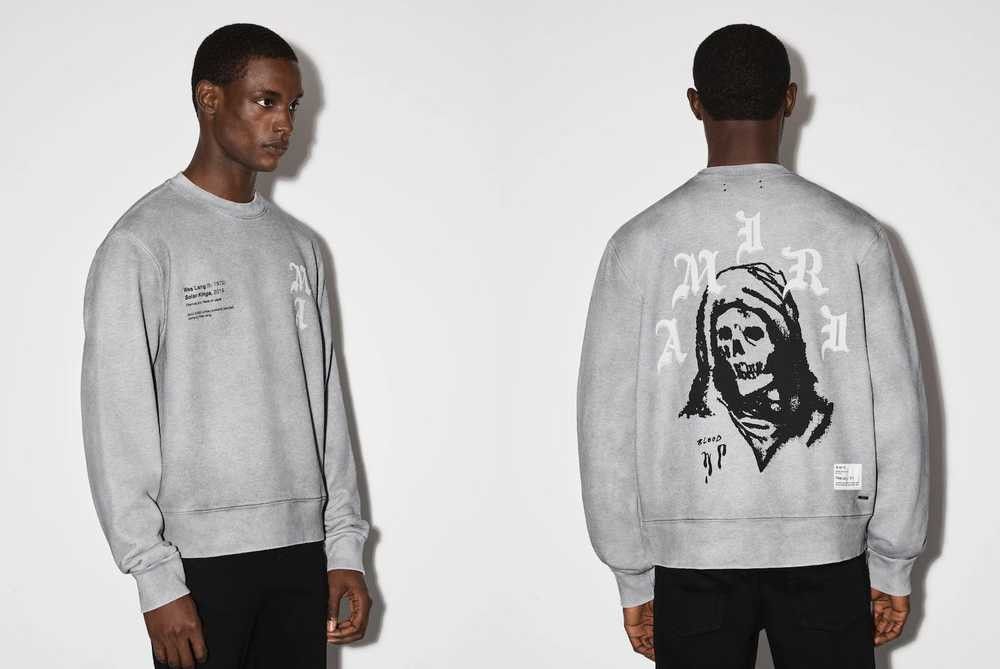 Amiri × Wes Lang o1w1db11224 Solar Kings Sweatshirt in Grey Size US XL / EU 56 / 4 - 2 Thumbnail