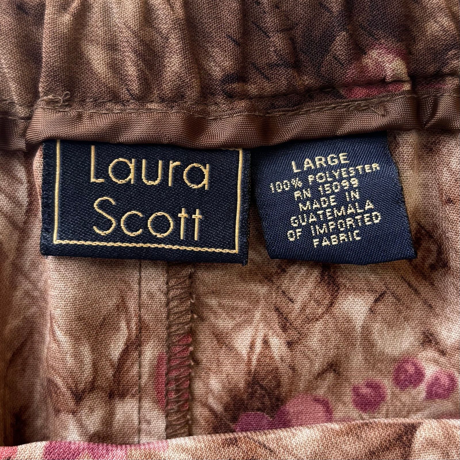 Other Laura Scott Floral Maxi Skirt Brown Vintage Print A-Line Size 33" - 6 Thumbnail