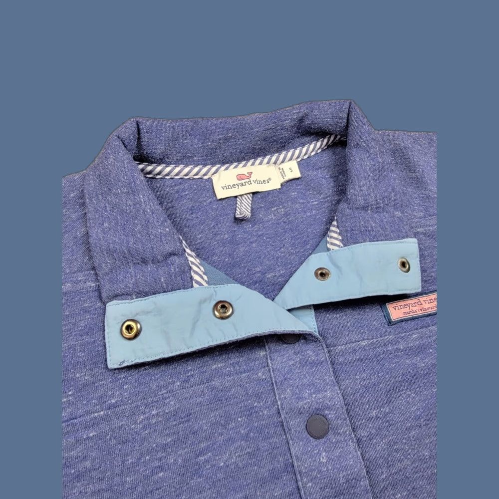 Vineyard Vines Vineyard Vines Shirt Womens Small Blue Pullover Sweatshirt Logo Collared Knit Activewear Casual Travel Navy Whale Vintage No Size S / US 4 / IT 40 - 1 Thumbnail