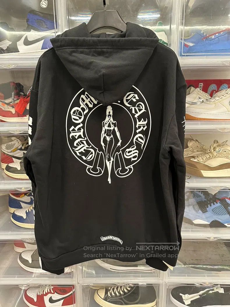 Chrome Hearts CHROME HEARTS Size L Beautiful girl horseshoe black hoodie Size L / US 10 / IT 46 - 5 Thumbnail