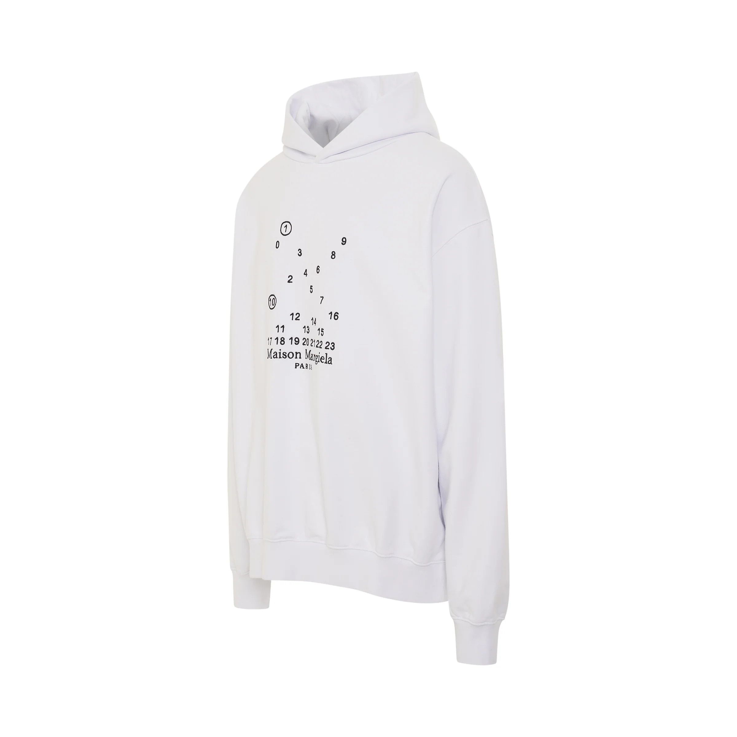 Maison Margiela o1mris0824 Numeric Logo Hoodie in White Size US XL / EU 56 / 4 - 2 Thumbnail