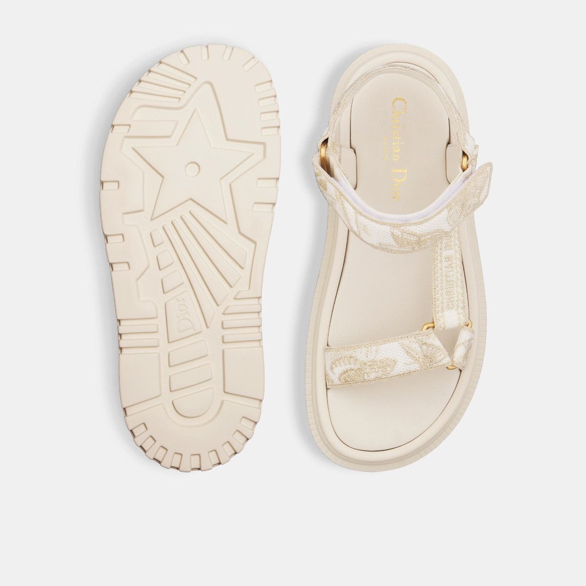 Dior o1bcso1str0225 D-Wave Sandal in White/Golden Size US 10 / IT 40 - 4 Thumbnail