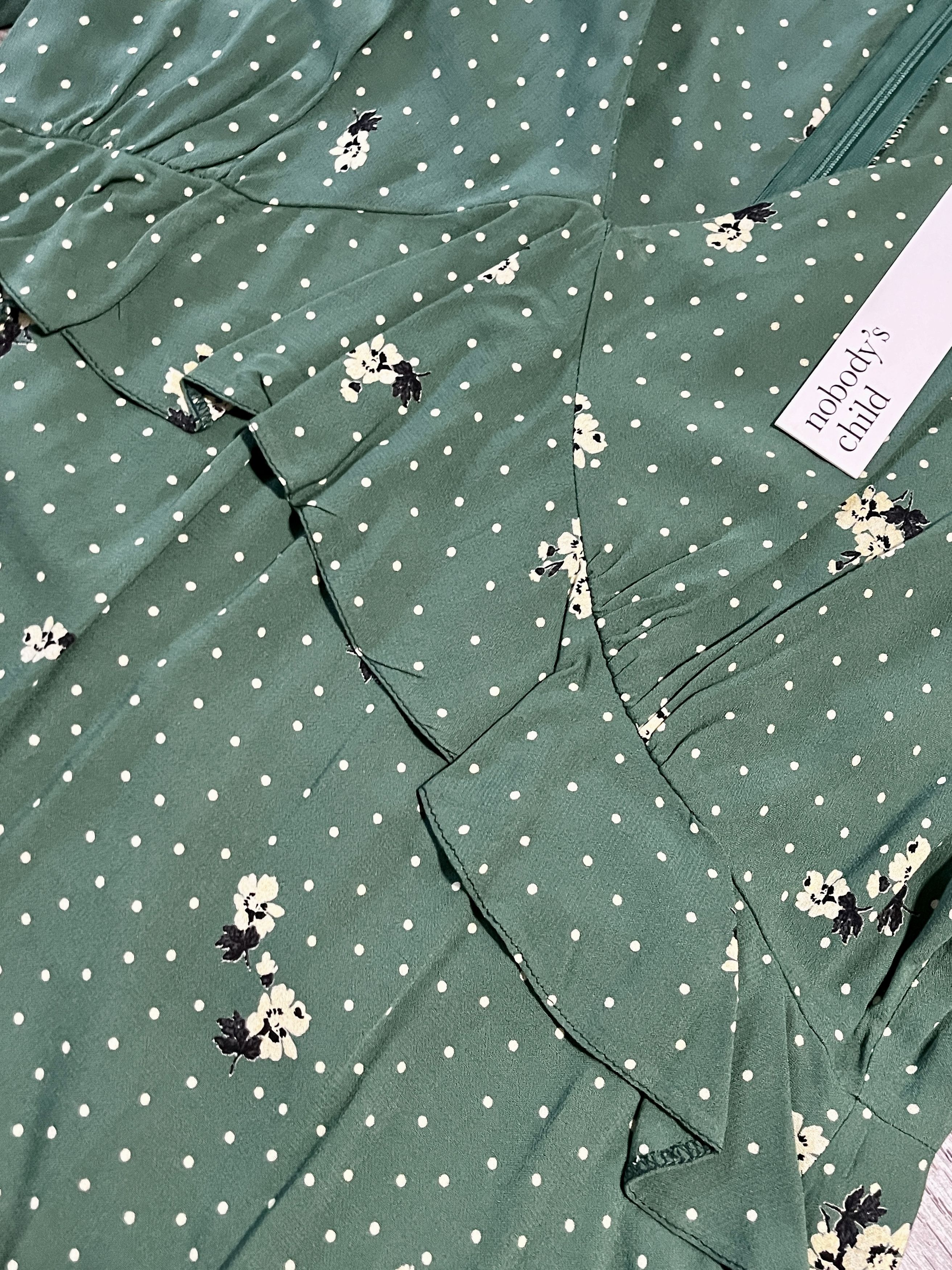 Other Floral Green Dress Size L / US 10 / IT 46 - 3 Thumbnail