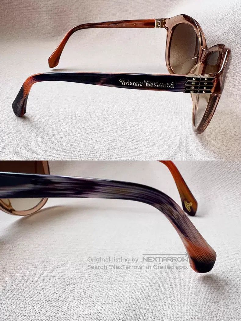 Vivienne Westwood Vivienne Westwood Brown and pink cat-like jelly sunglasses Size ONE SIZE - 2 Thumbnail