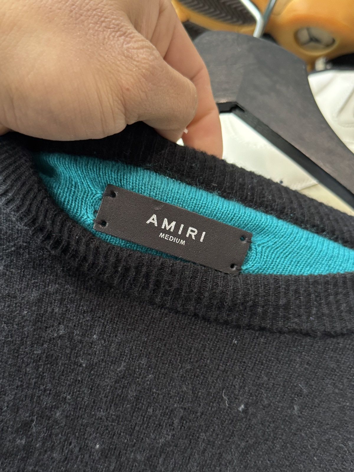 Amiri Amiri Cashmere Sweater Black/Teal Size US M / EU 48-50 / 2 - 3 Thumbnail