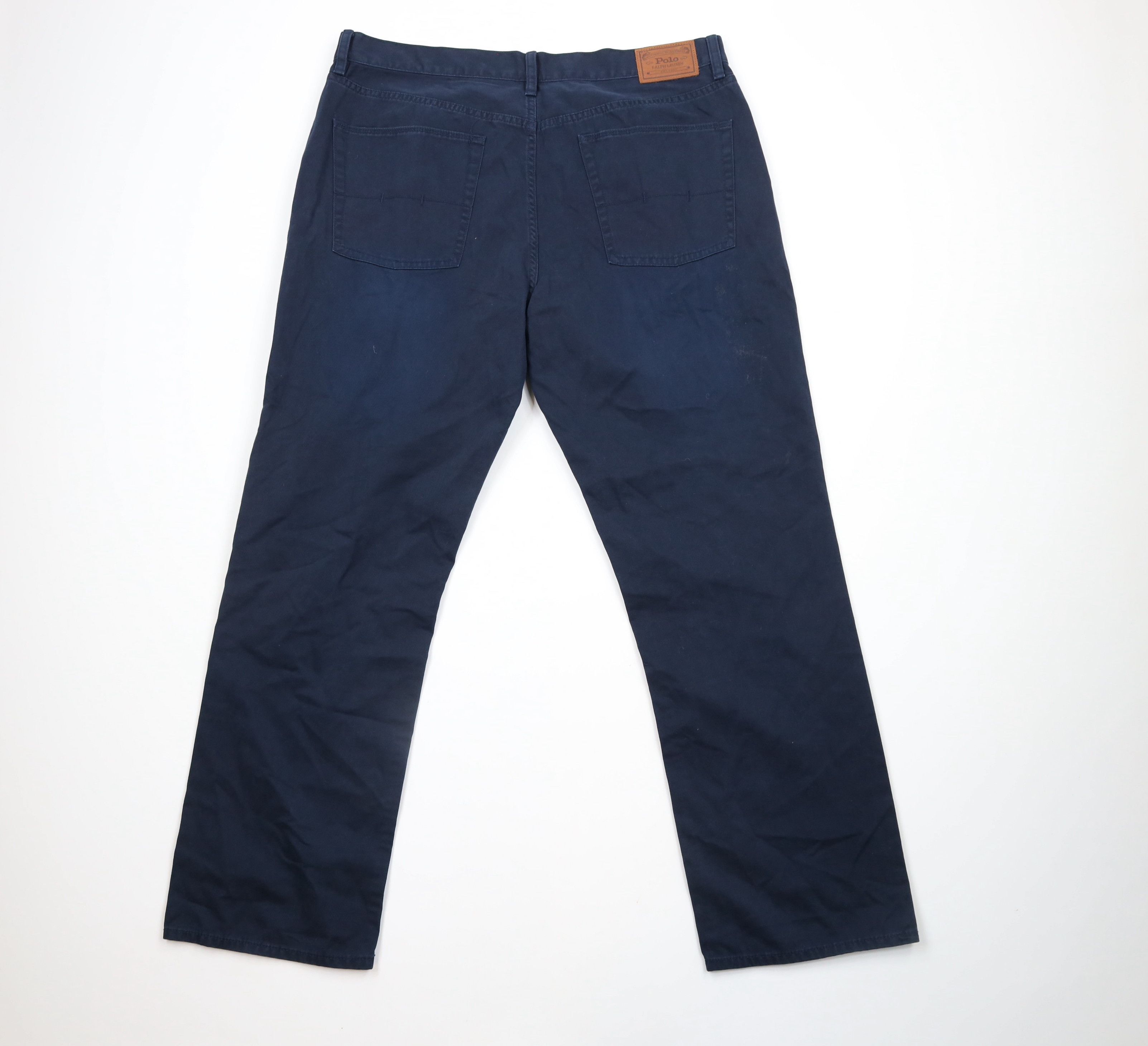 Ralph Lauren × Vintage Vintage Ralph Lauren Straight Leg Cotton Twill Pants Blue Size US 38 / EU 54 - 8 Thumbnail