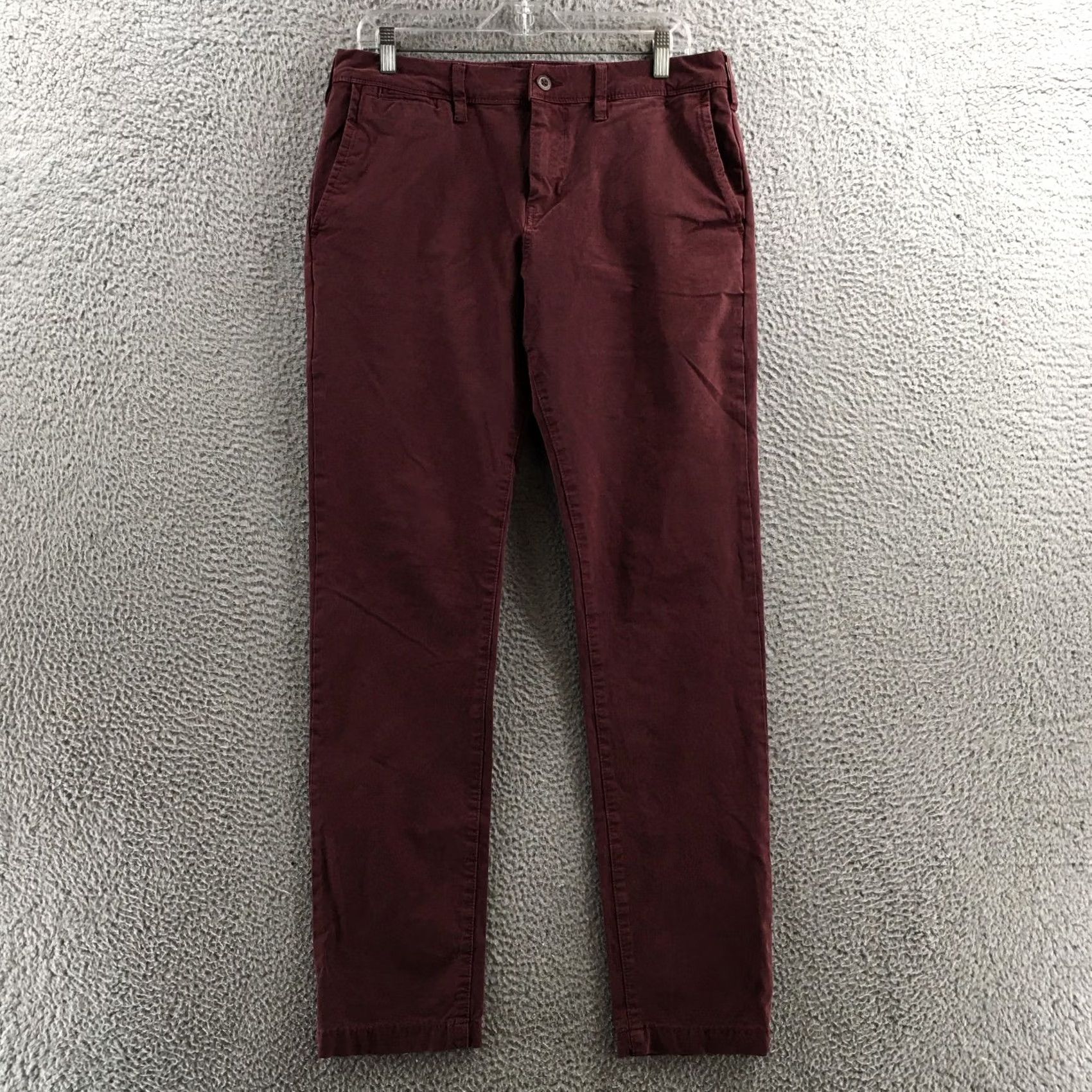 American Eagle Outfitters American Eagle Outfitters Chino Pants Mens 32x34 Burgundy Cotton Blend Mid Rise Size US 32 / EU 48 - 2 Thumbnail