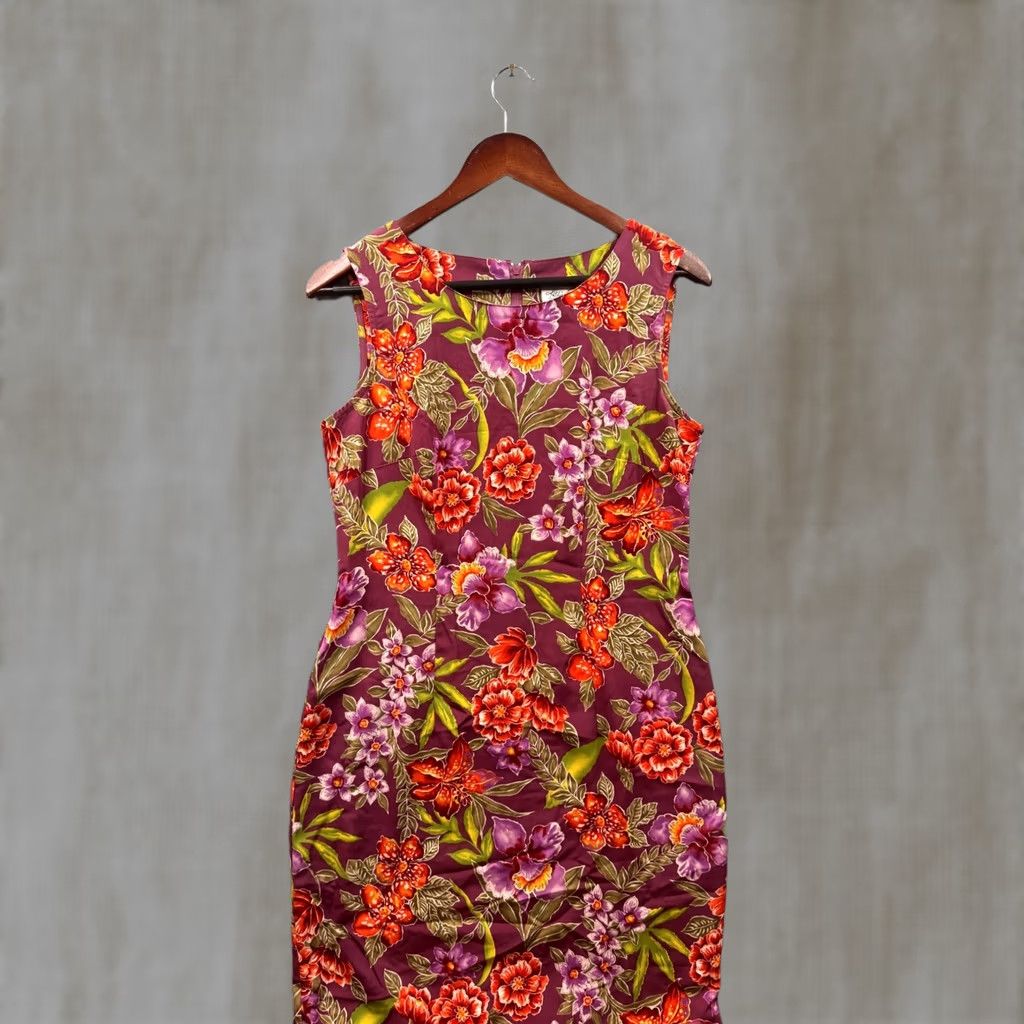Lee VINTAGE Kathie Lee Collection Womens Purple Tropical Floral Sleeveless Maxi Dress S Size S / US 4 / IT 40 - 1 Thumbnail