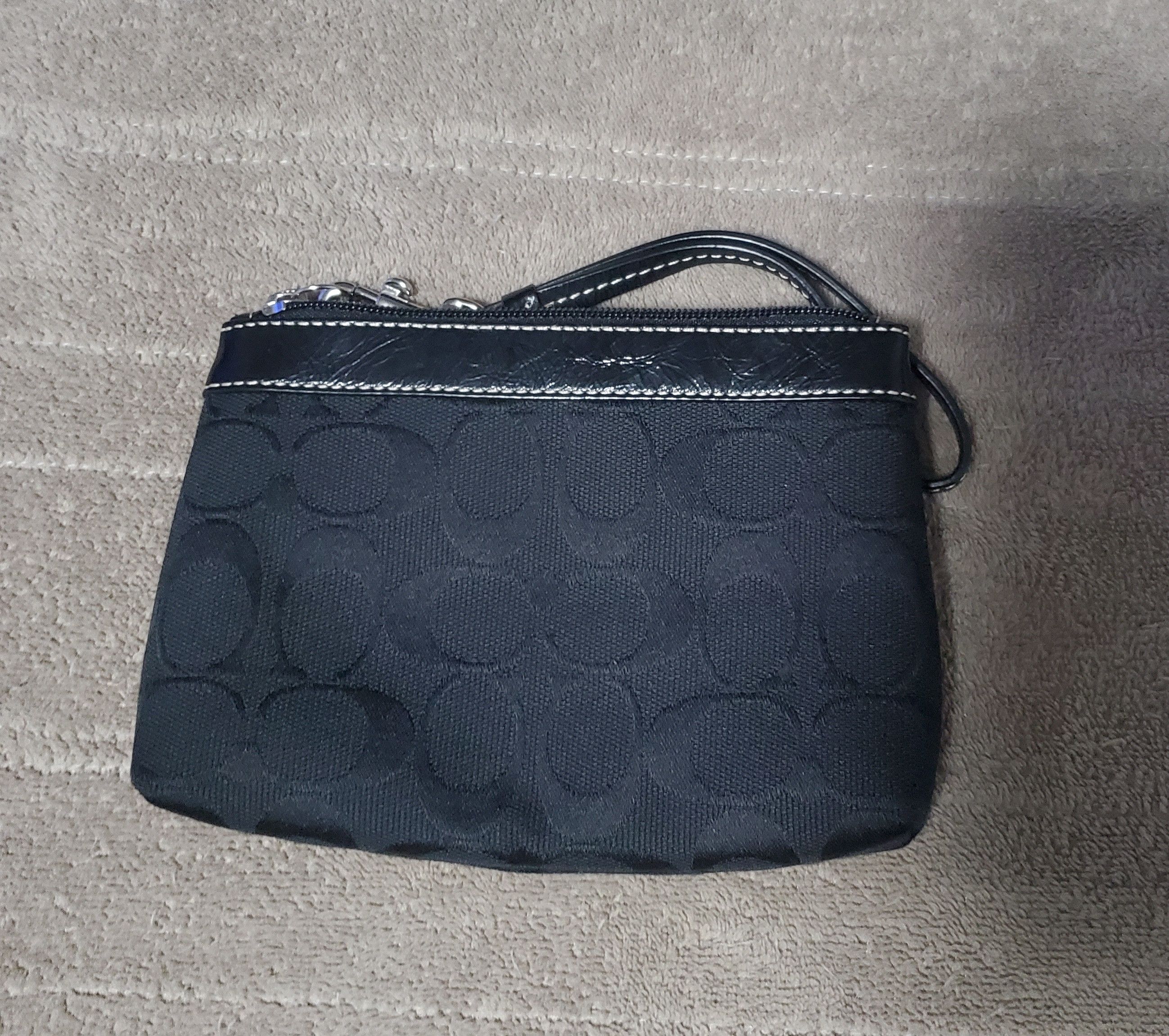 Coach Coach Black Signature Jacquard Wristlet Leather Size ONE SIZE - 5 Thumbnail
