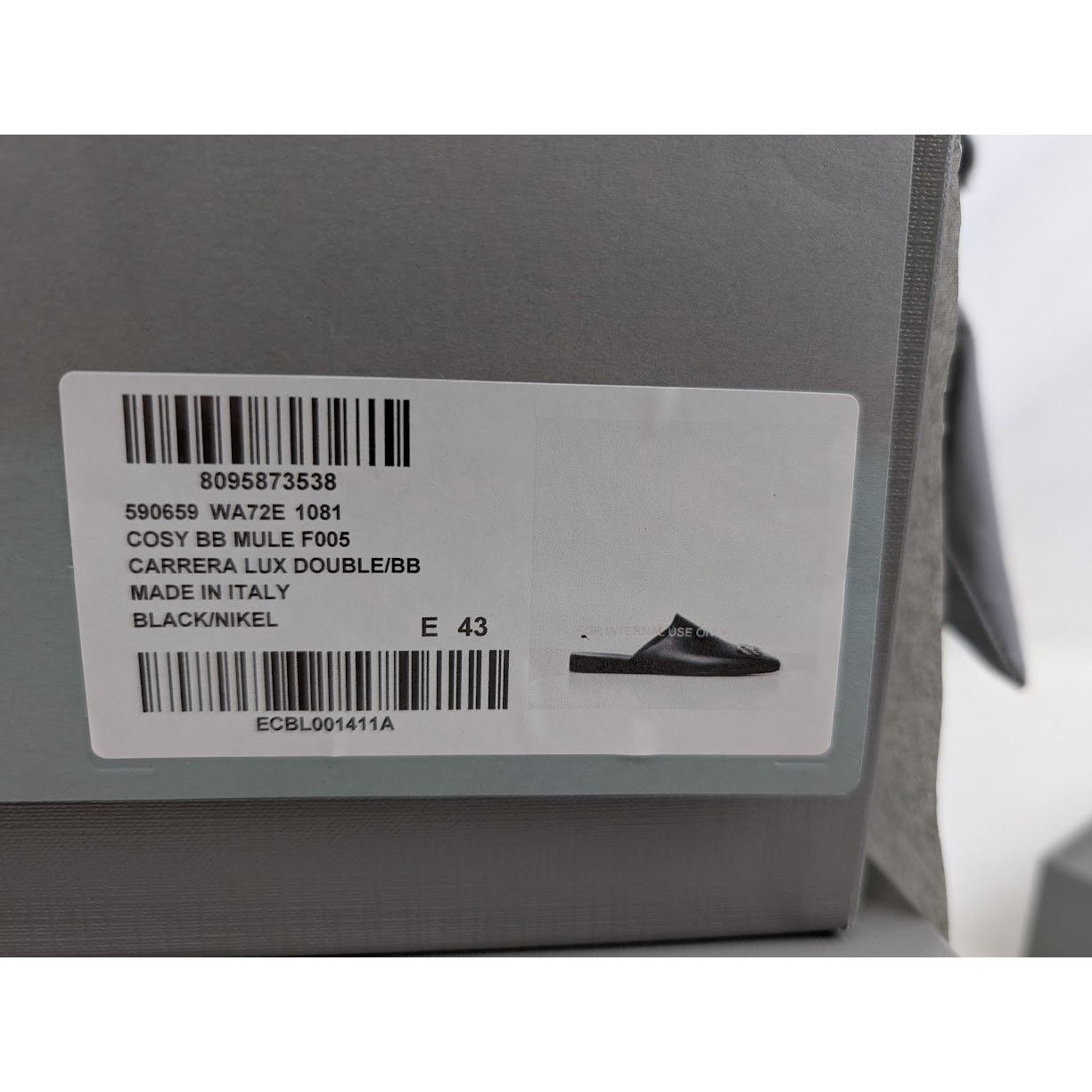 Balenciaga o1rshd1 Q:3 / Cosy BB Mules in Black/Nikel Size US 10 / EU 43 - 22 Thumbnail