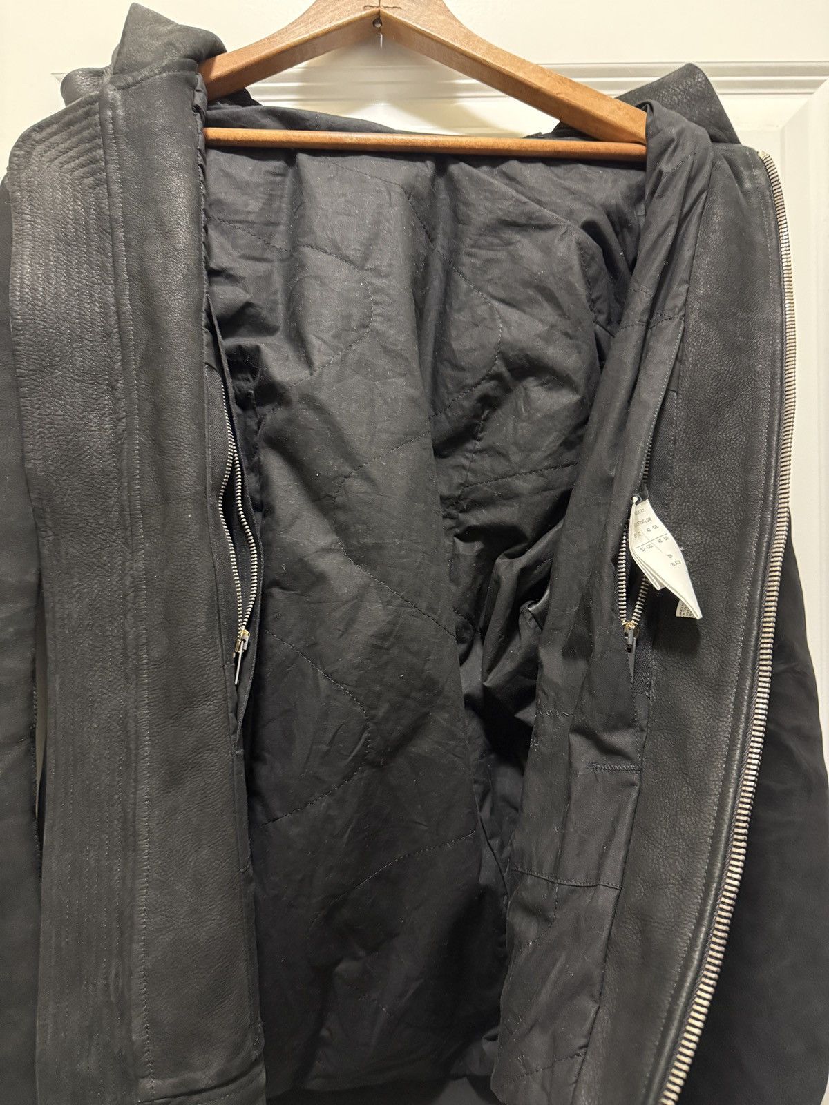 Rick Owens FW13-14 Heavy Hooded Leather Jacket Size US L / EU 52-54 / 3 - 7 Thumbnail