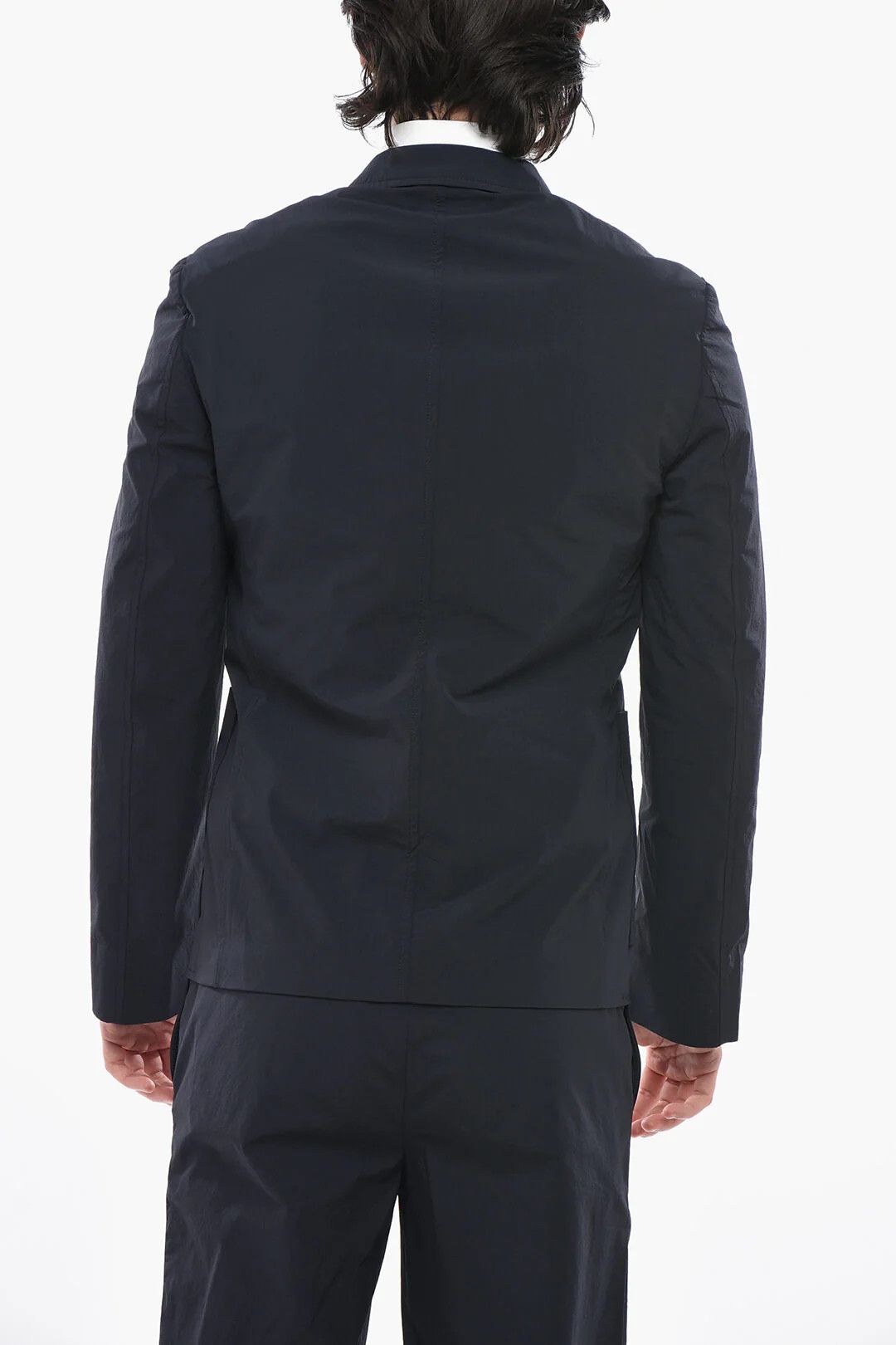 Givenchy og1mm0326 Unlined Stretch Nylon Blazer in Blue Size US S / EU 44-46 / 1 - 2 Thumbnail