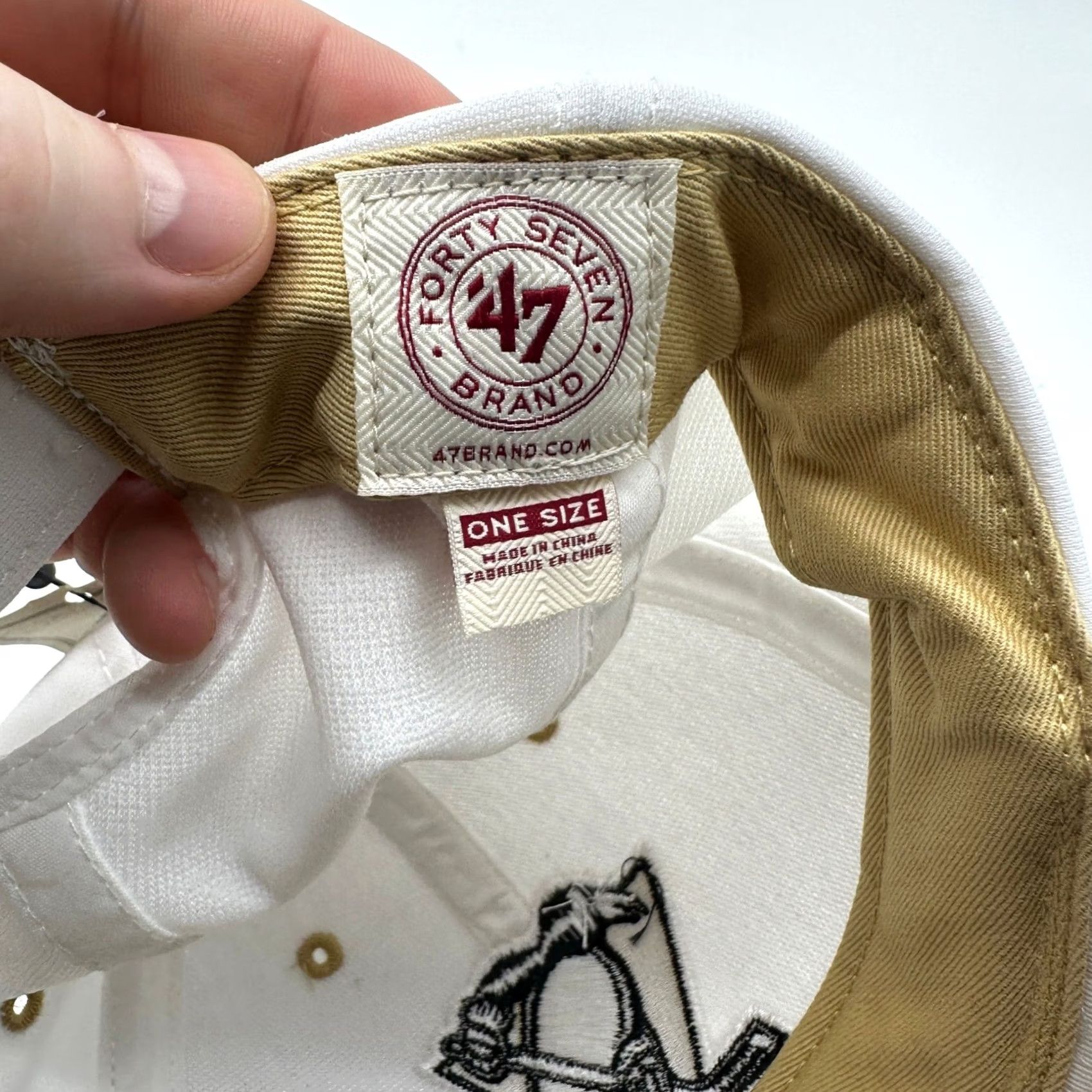 Vintage Pittsburgh Penguins Mens Hat One Size White Embroidered Hockey Cap 47 Brand NEW Size ONE SIZE - 6 Thumbnail