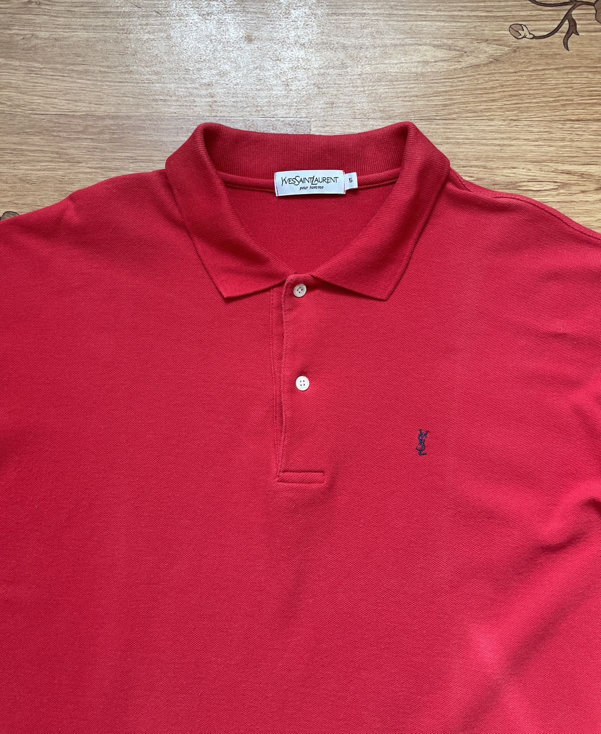 Yves Saint Laurent Vintage Yves Saint Laurent Men’s Red Polo T Shirt Size US XL / EU 56 / 4 - 3 Thumbnail