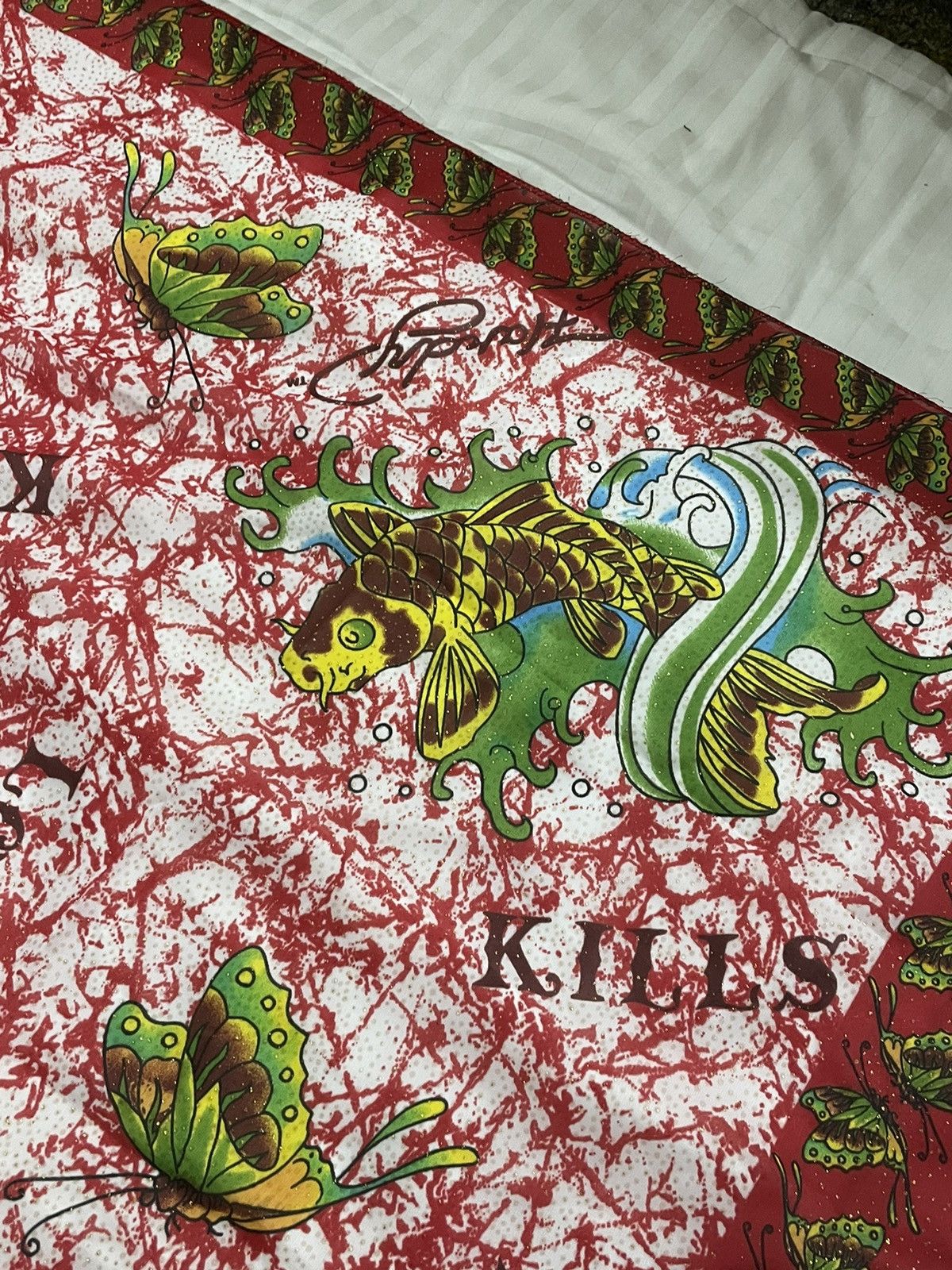 Vintage Ed Hardy Silk Scarf