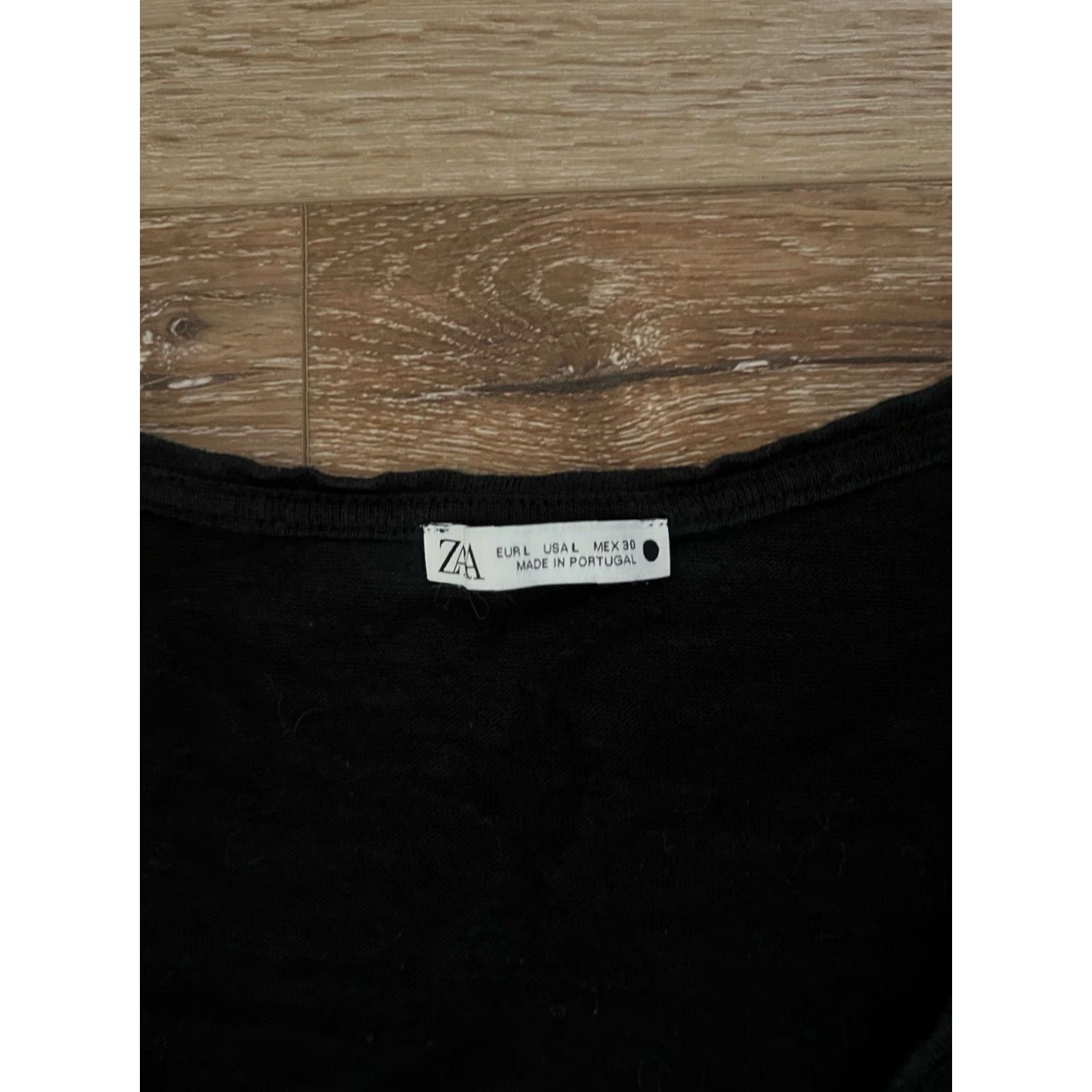 Zara Zara Womens Black Short Sleeve V-neck T-shirt Size L Adults Size L / US 10 / IT 46 - 3 Thumbnail