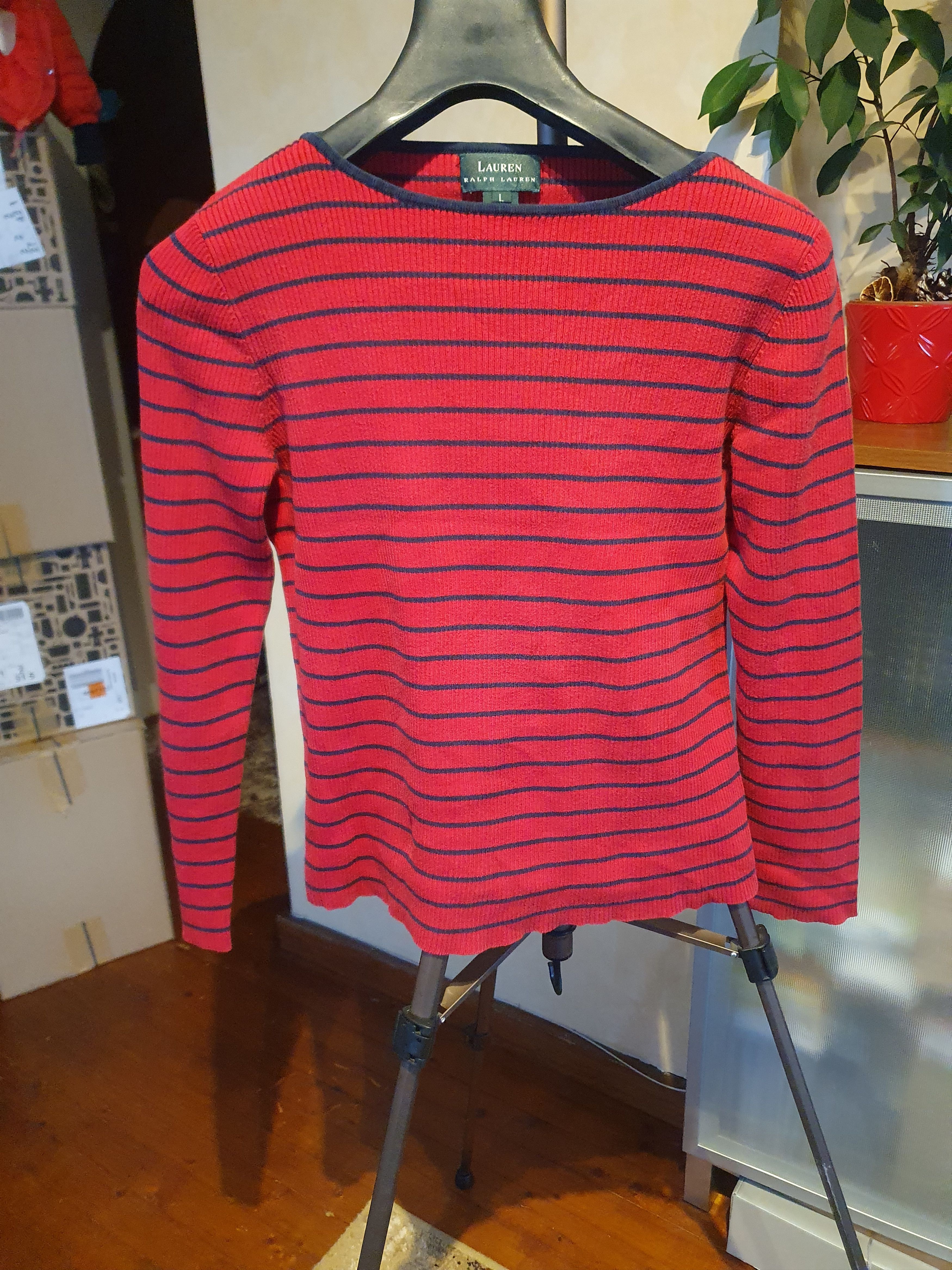 Ralph Lauren Lauren Ralph Lauren Women's Striped Top Red and Blue L Size L / US 10 / IT 46 - 1 Thumbnail
