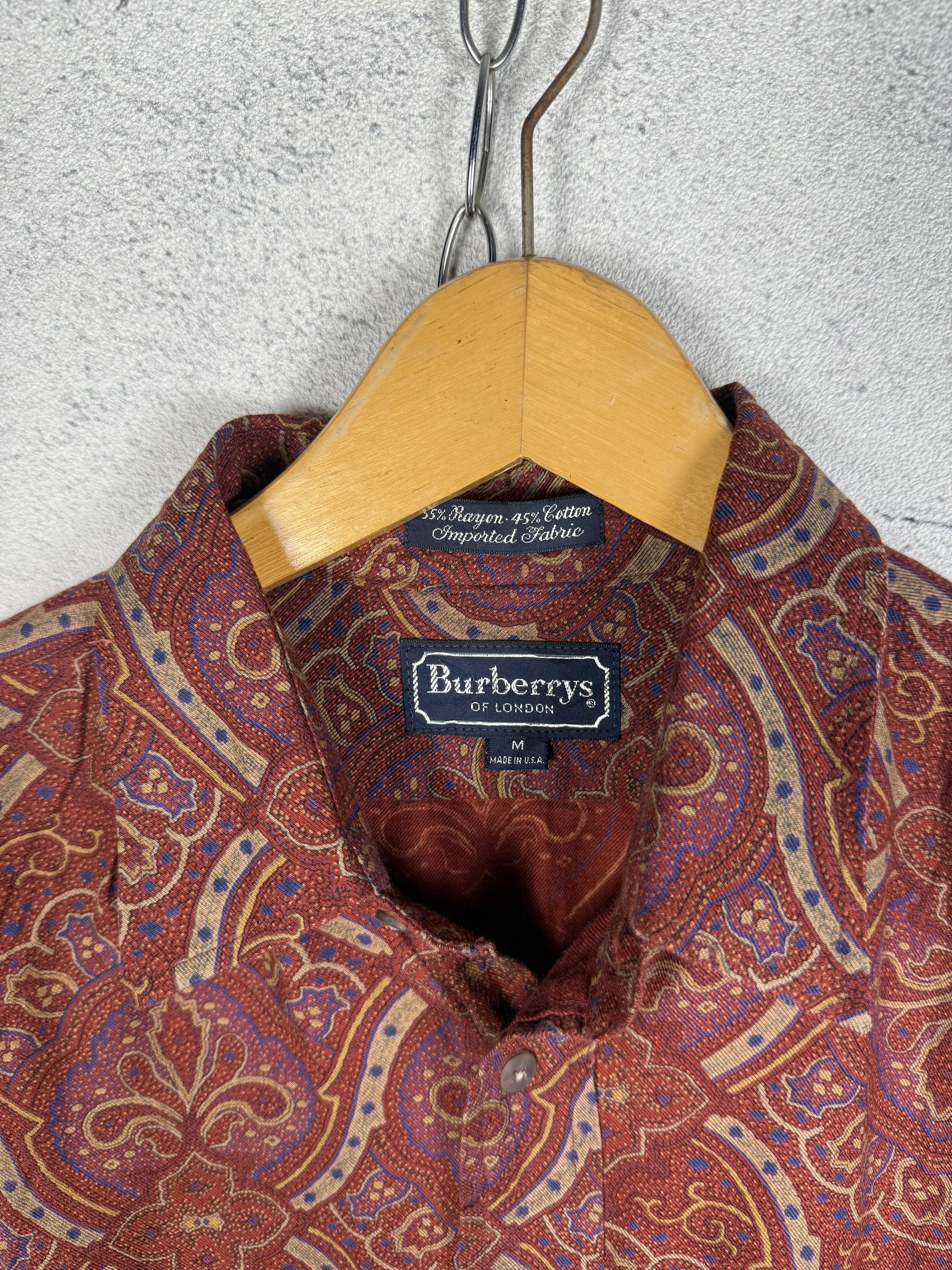Burberry Vintage 90s Burberry Rayon Shirt Size US M / EU 48-50 / 2 - 6 Thumbnail