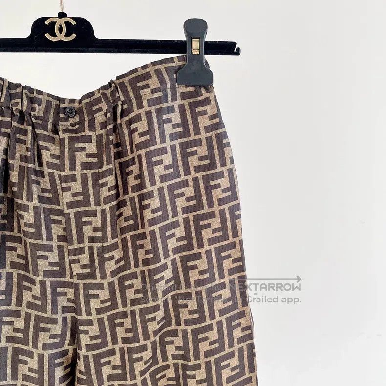 Fendi Fendi Monogrammed Floral Print Silk Shorts Size 25" / US 0 / IT 36 - 3 Thumbnail